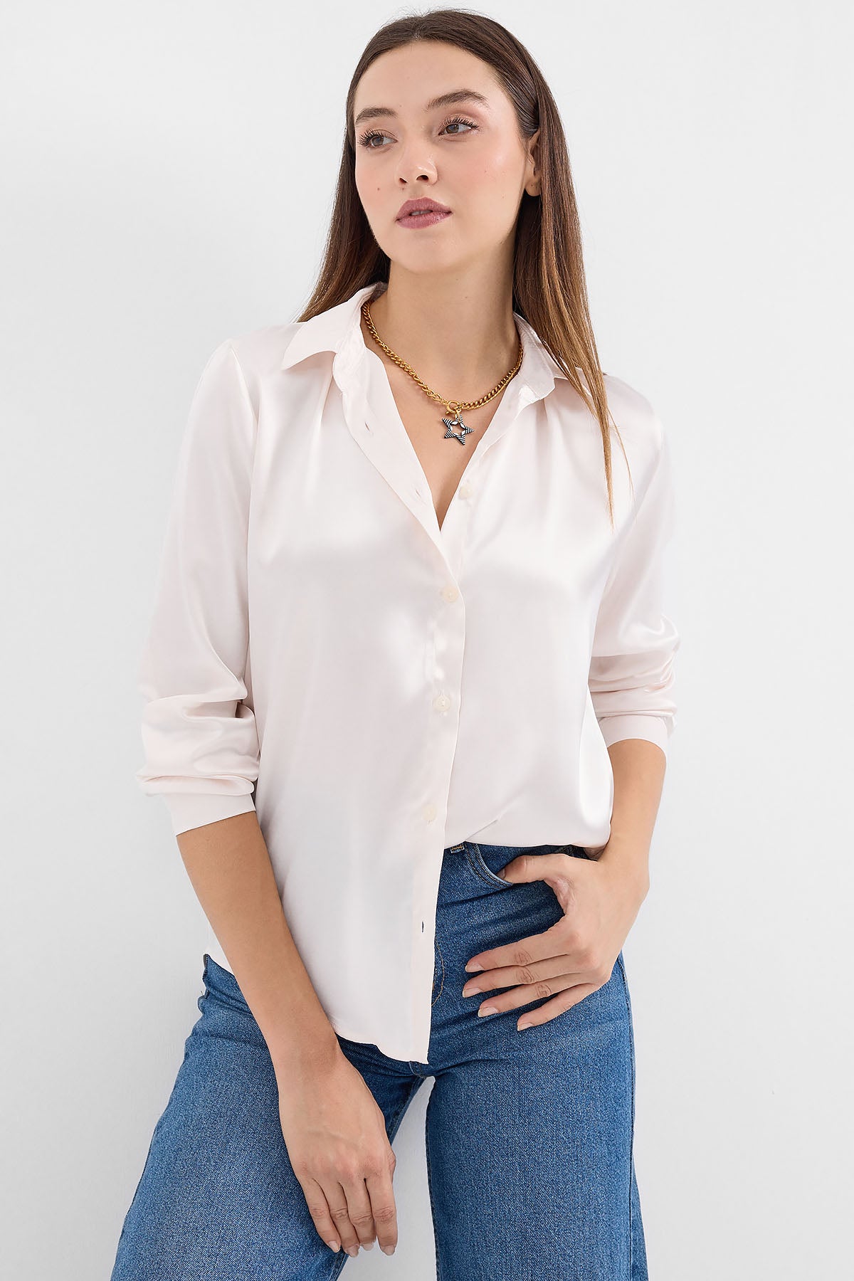 Cream Women Shirt