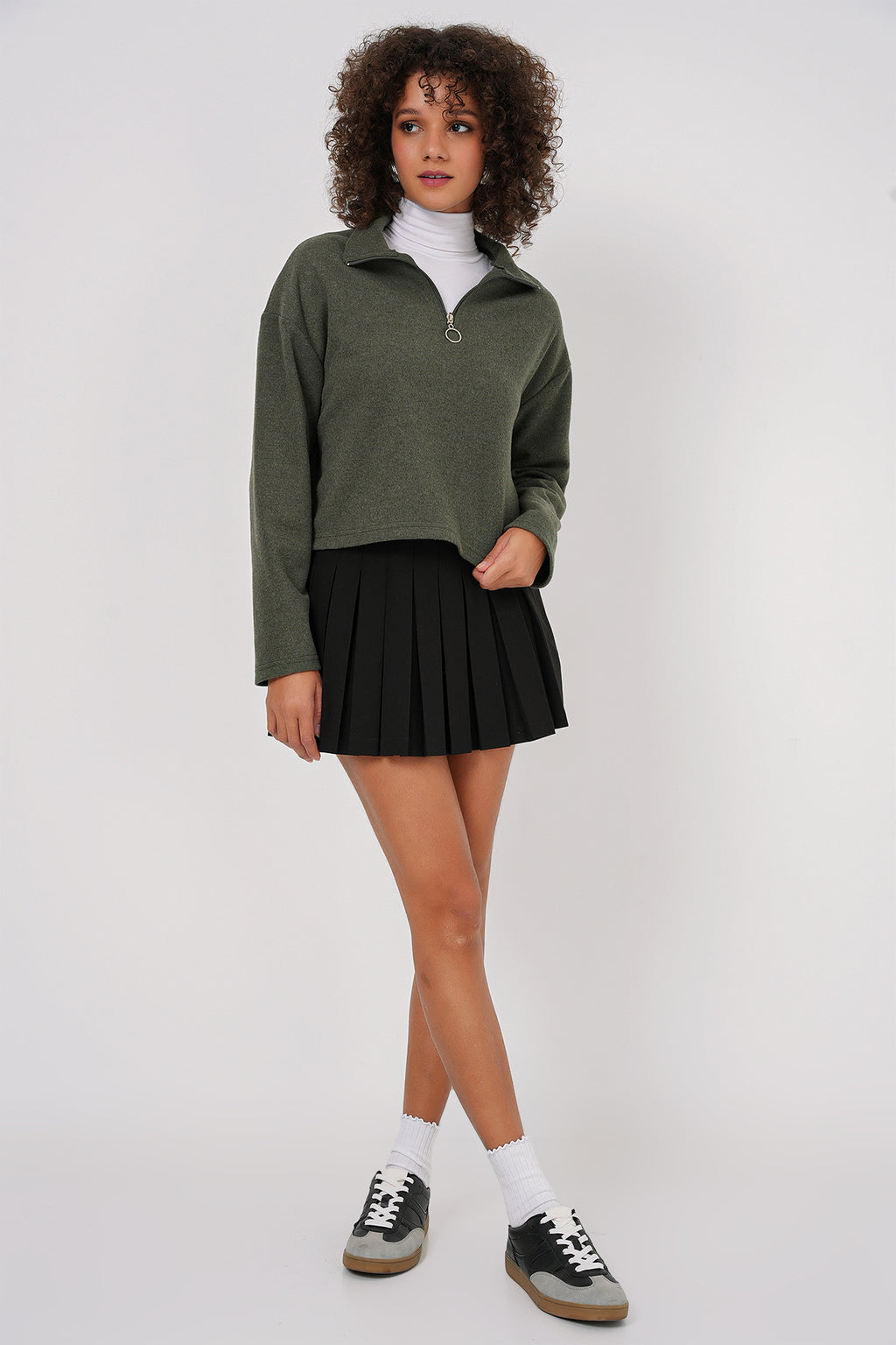 Khaki Women Sweatshirt