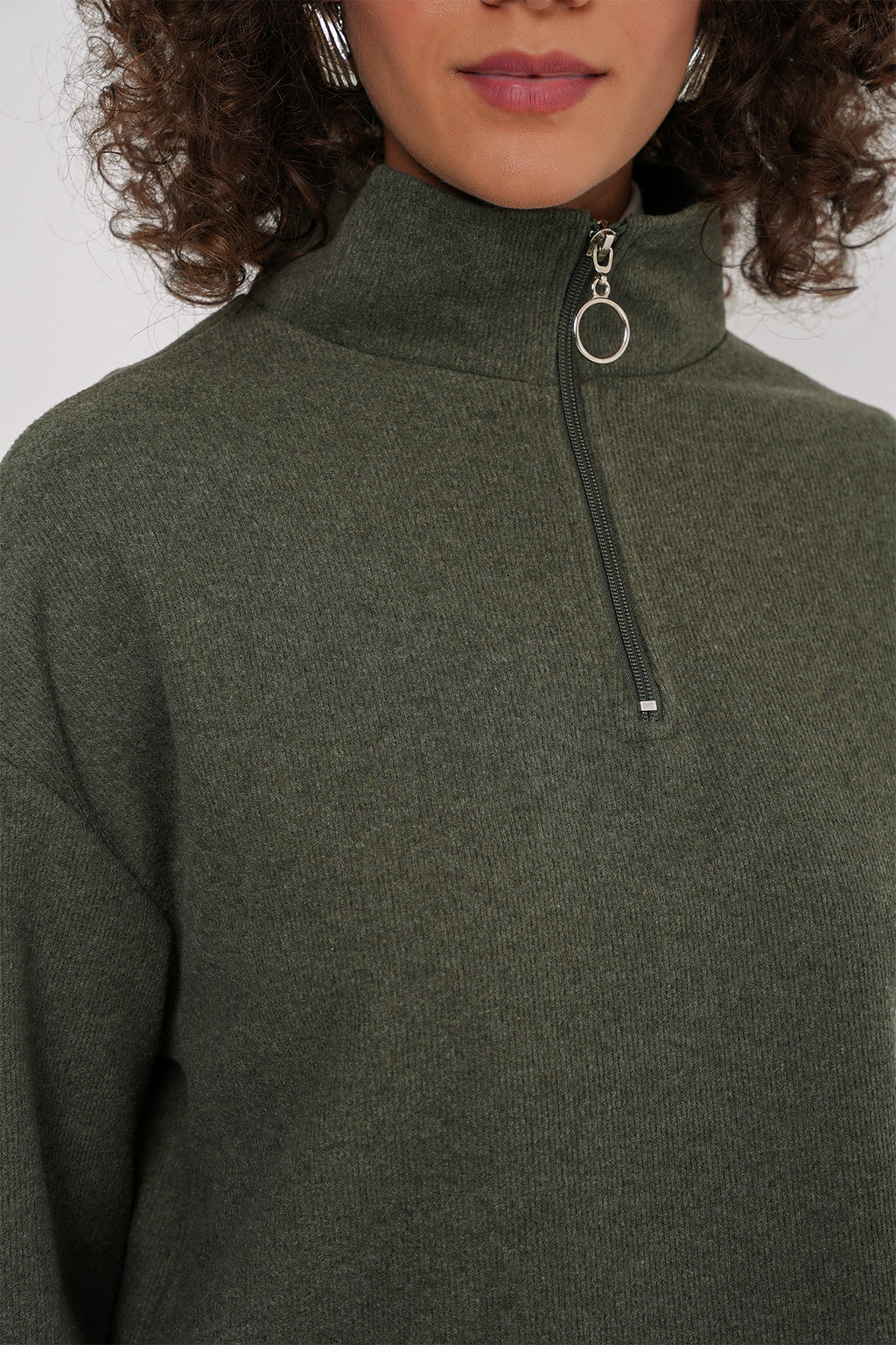 Khaki Women Sweatshirt