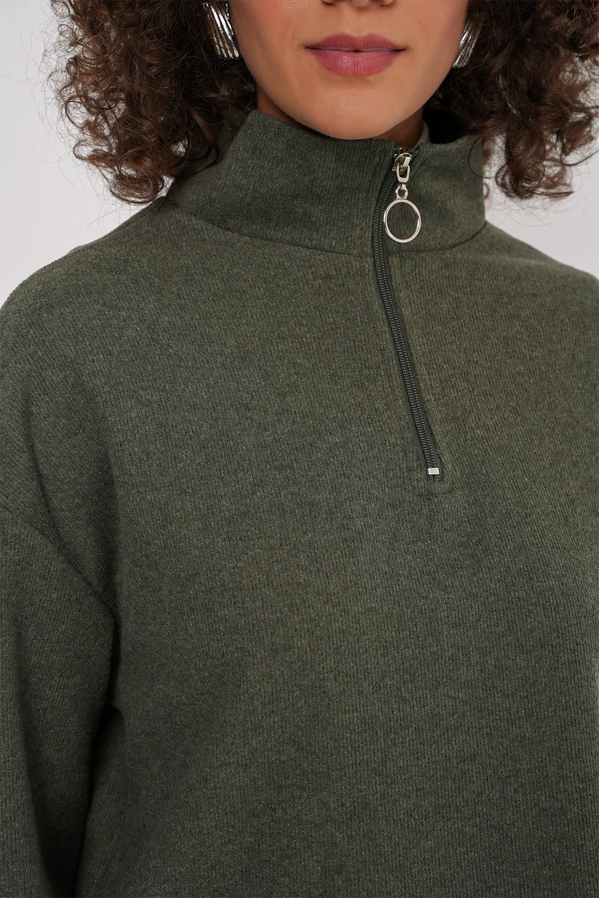 Khaki Women Sweatshirt