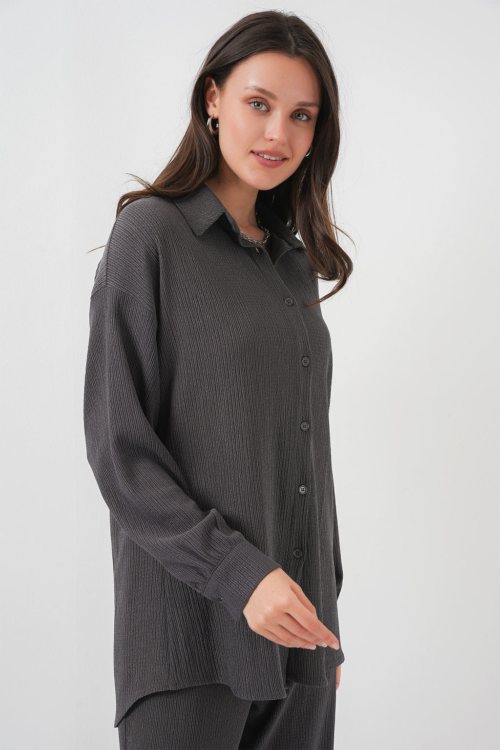 Anthracite Women Top and Bottom Set