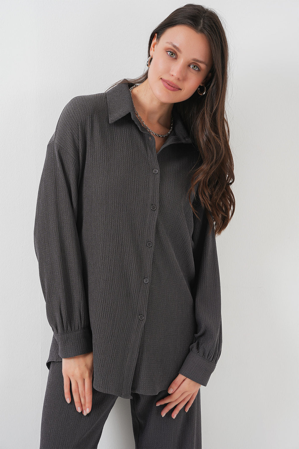 Anthracite Women Top and Bottom Set