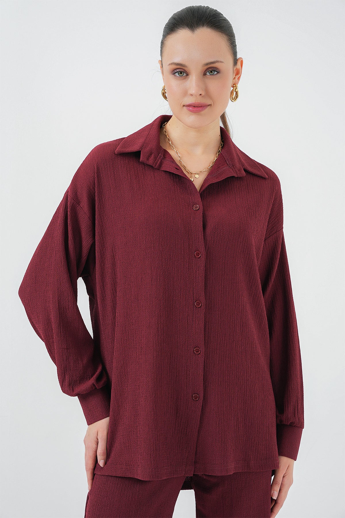 Burgundy Women Top and Bottom Set