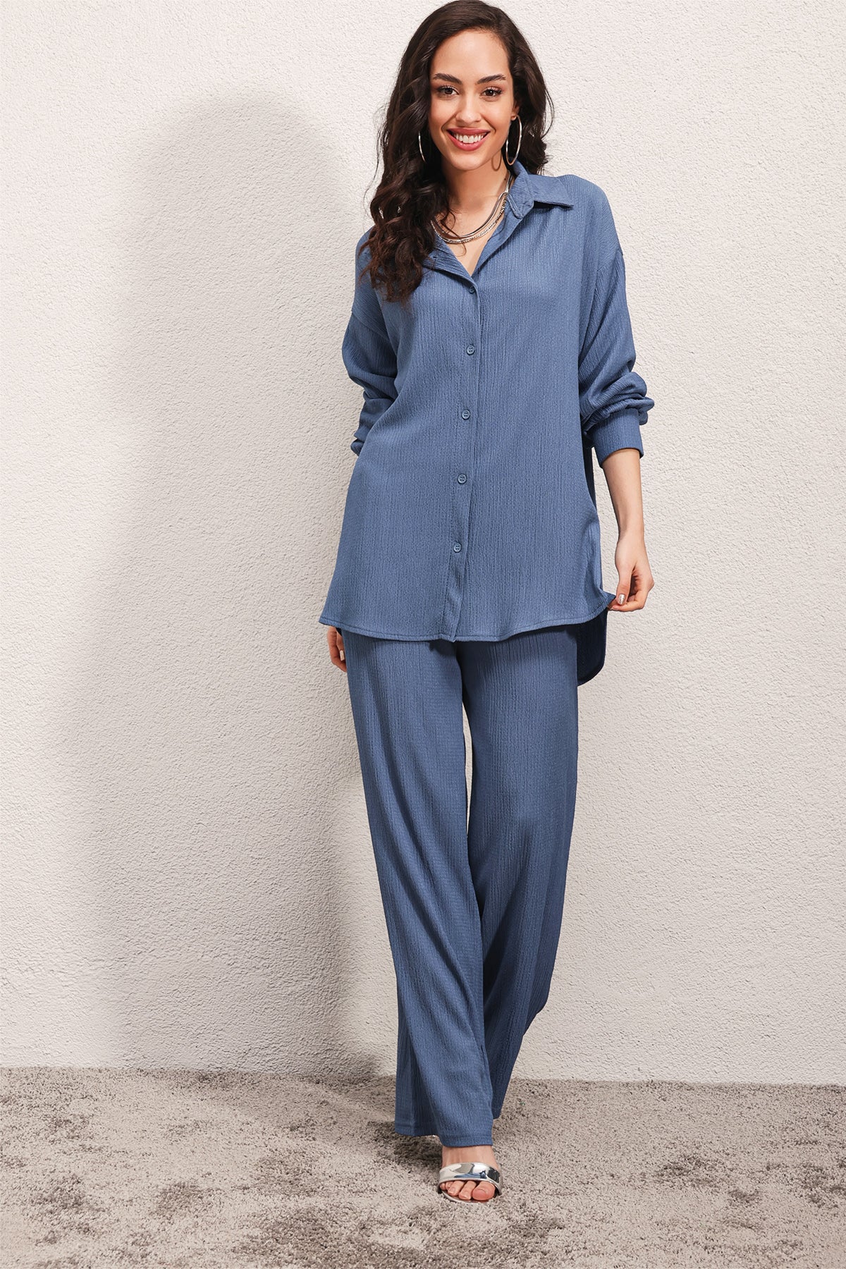 Indigo Women Top and Bottom Set