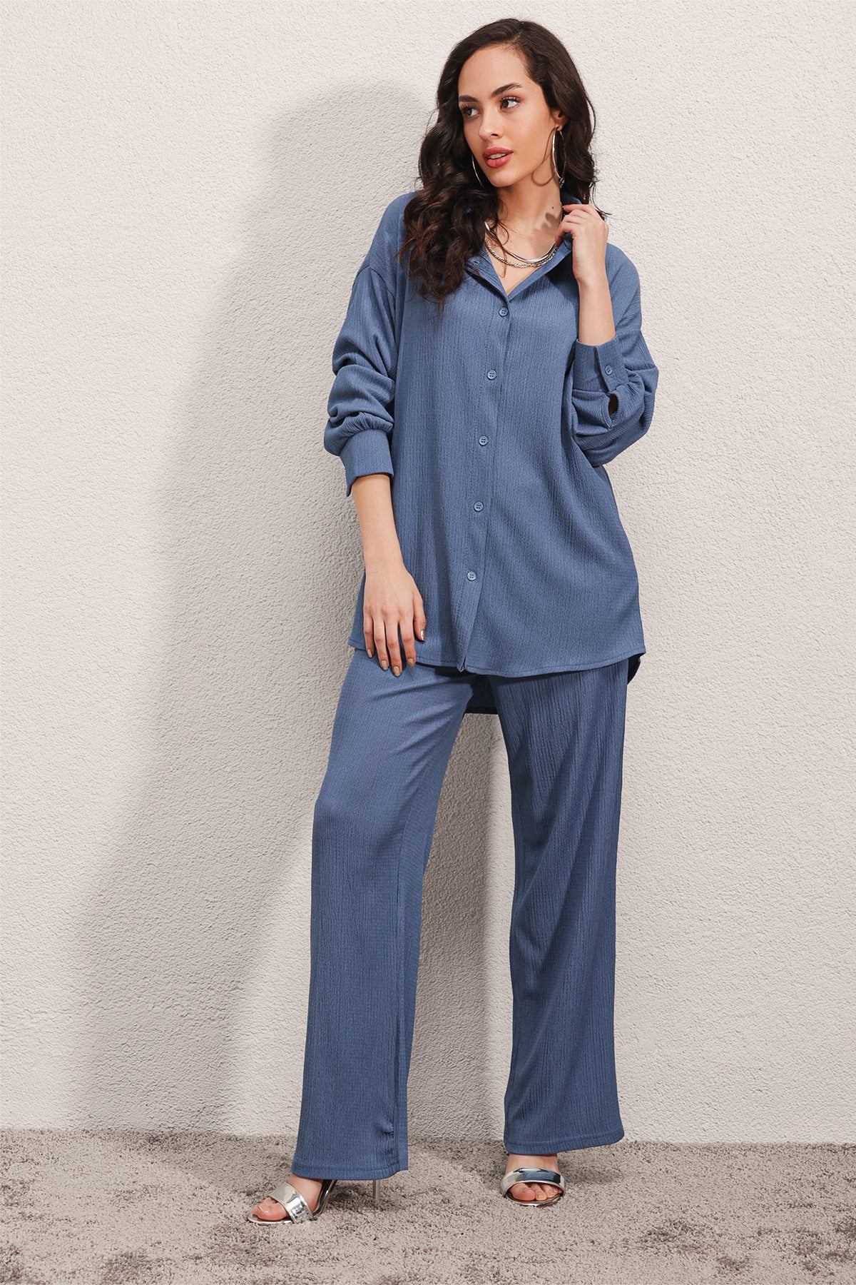 Indigo Women Top and Bottom Set