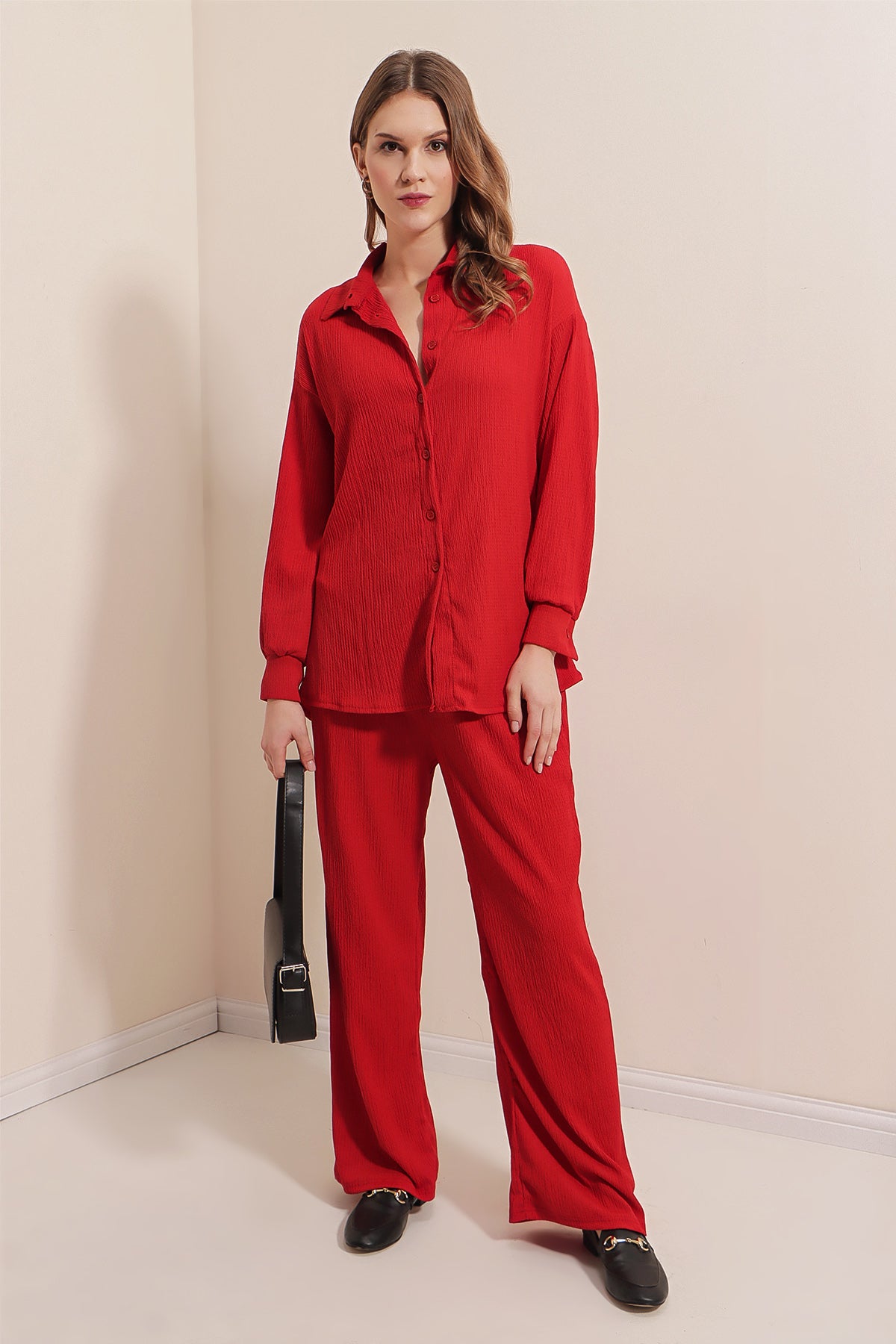 Red Women Top and Bottom Set