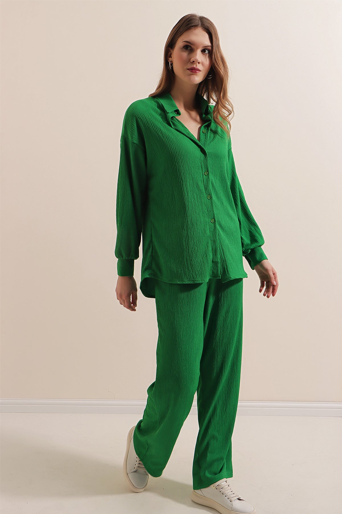 Green Women Top and Bottom Set