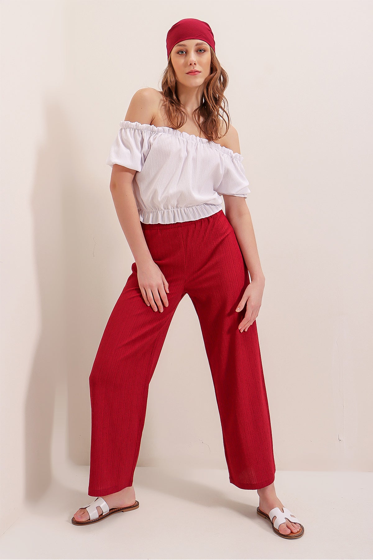 Red Women Pants