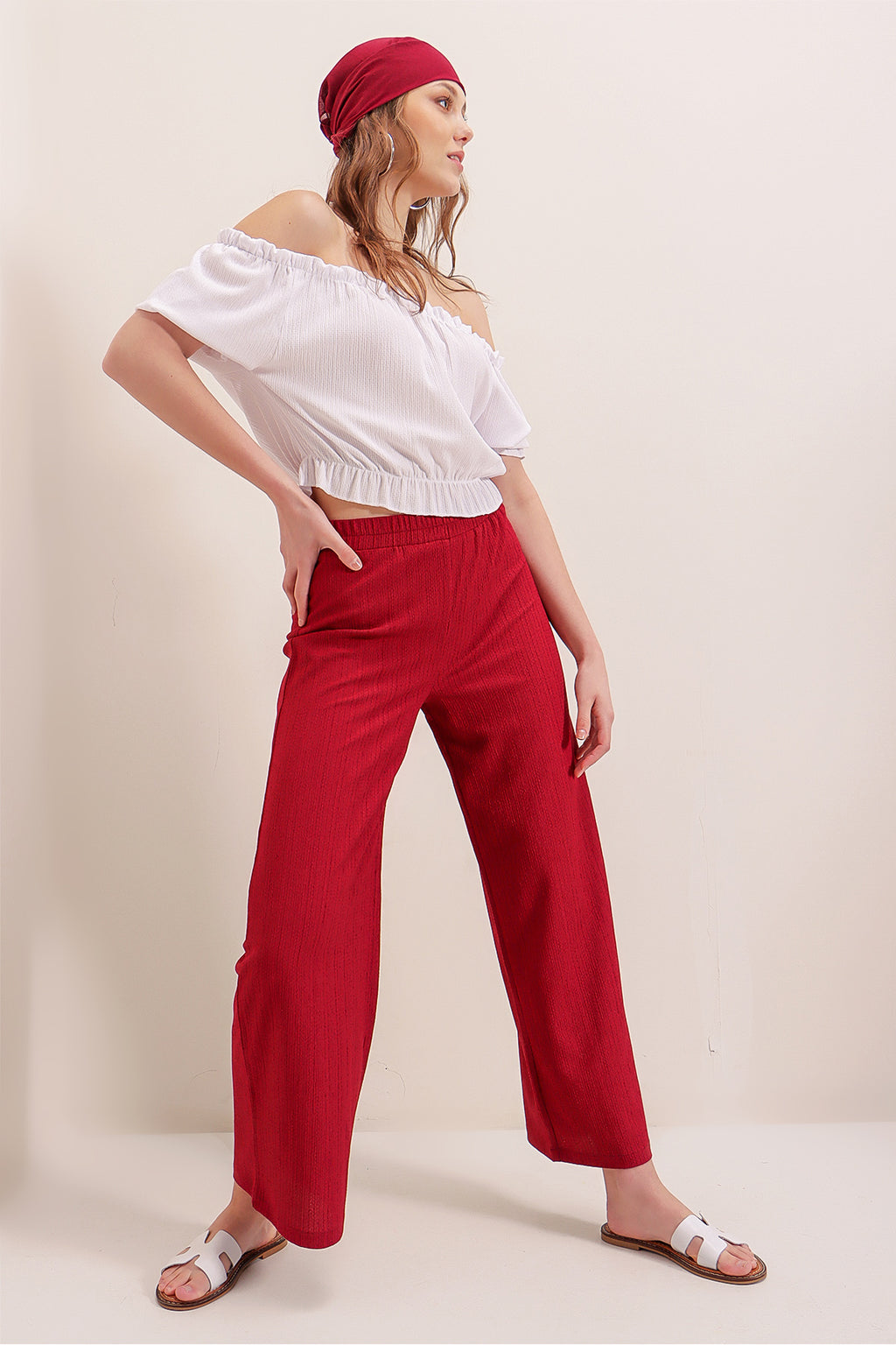 Red Women Pants