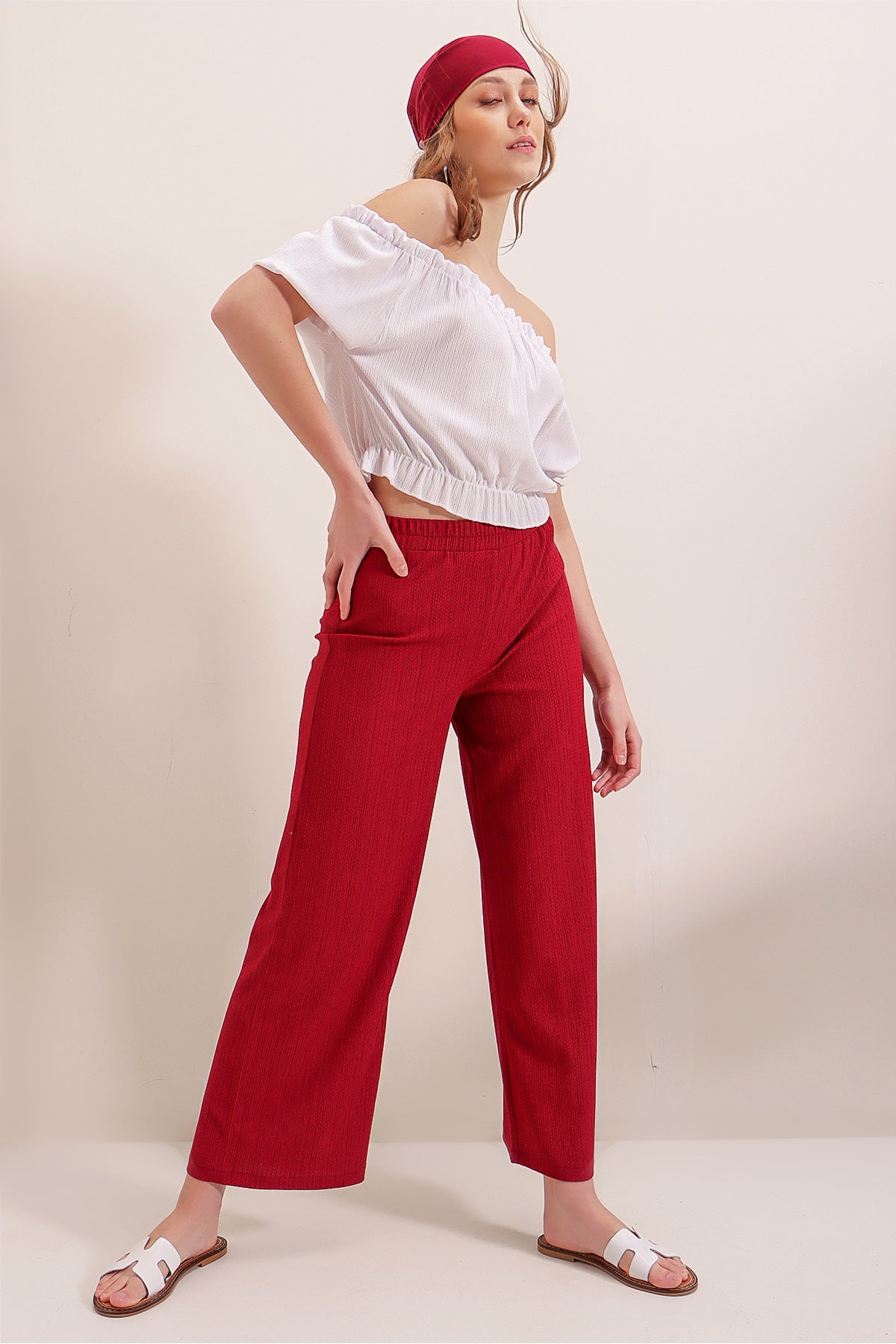 Red Women Pants