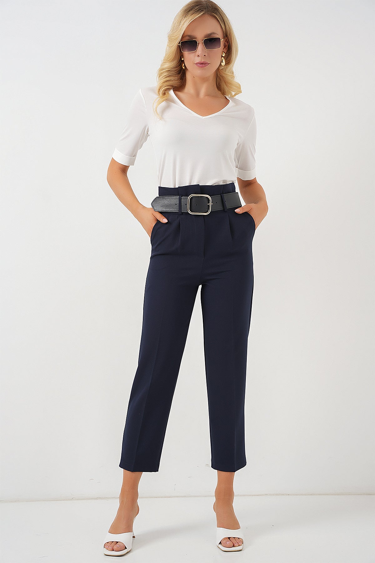 Navy Blue Women Pants