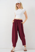 Burgundy Women Pants