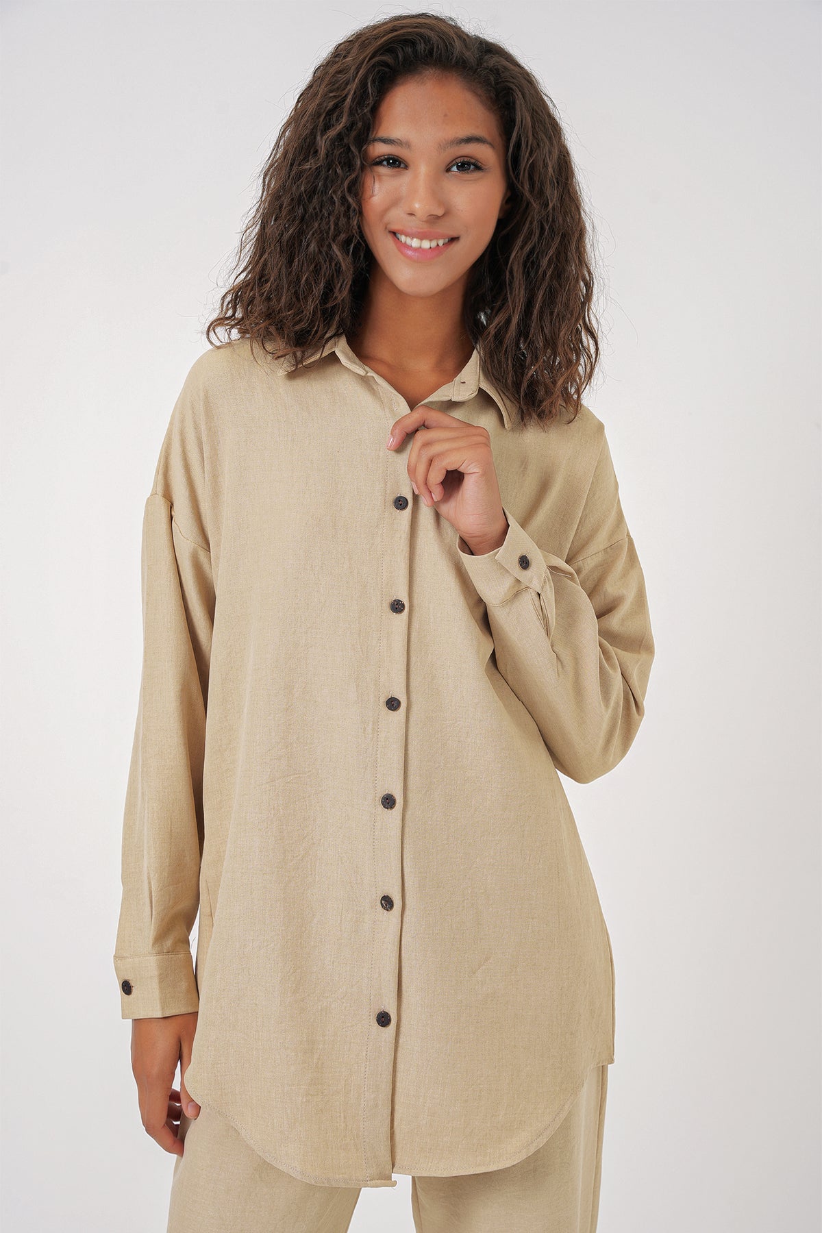 Beige Women Top and Bottom Set