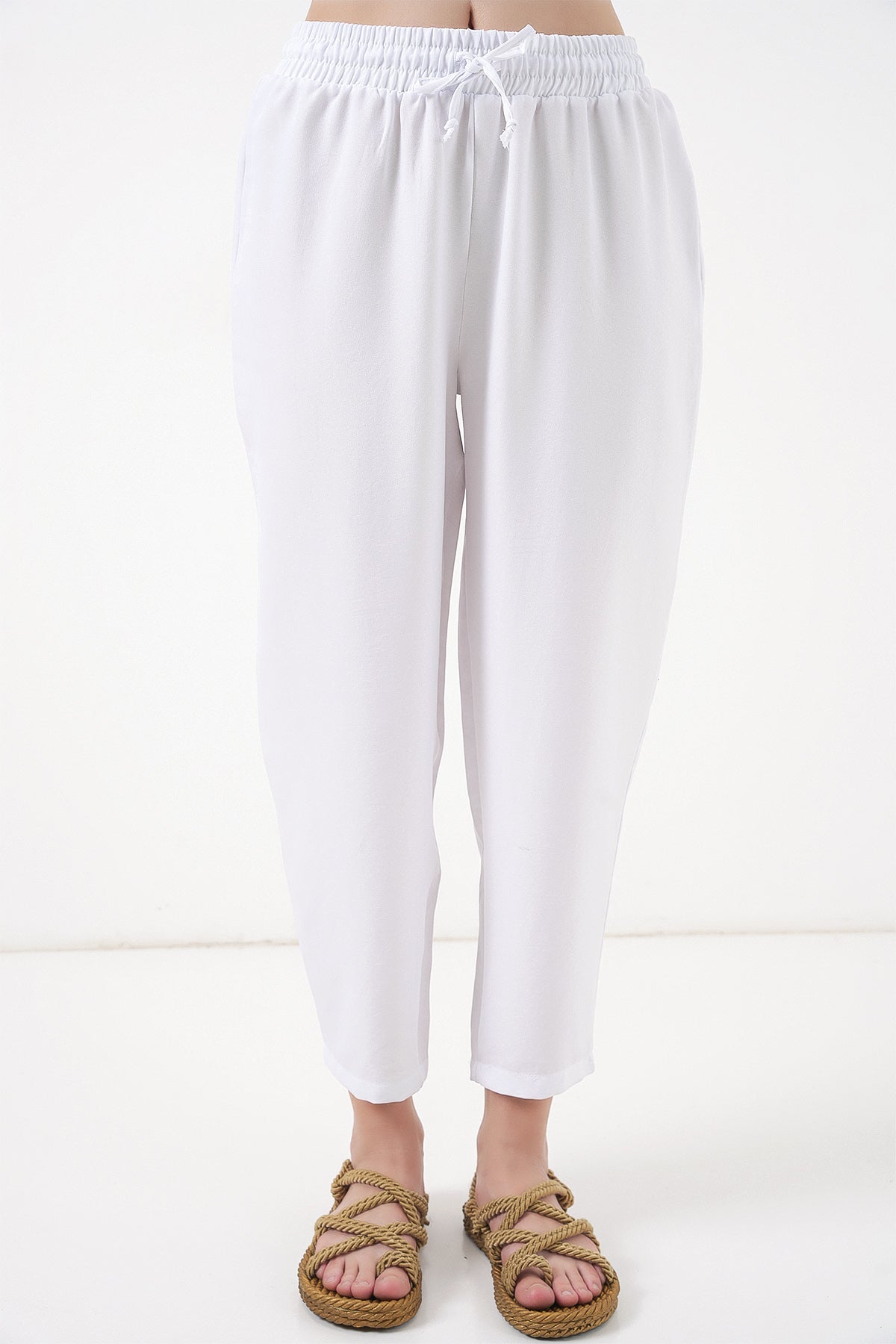 White Women Top and Bottom Set