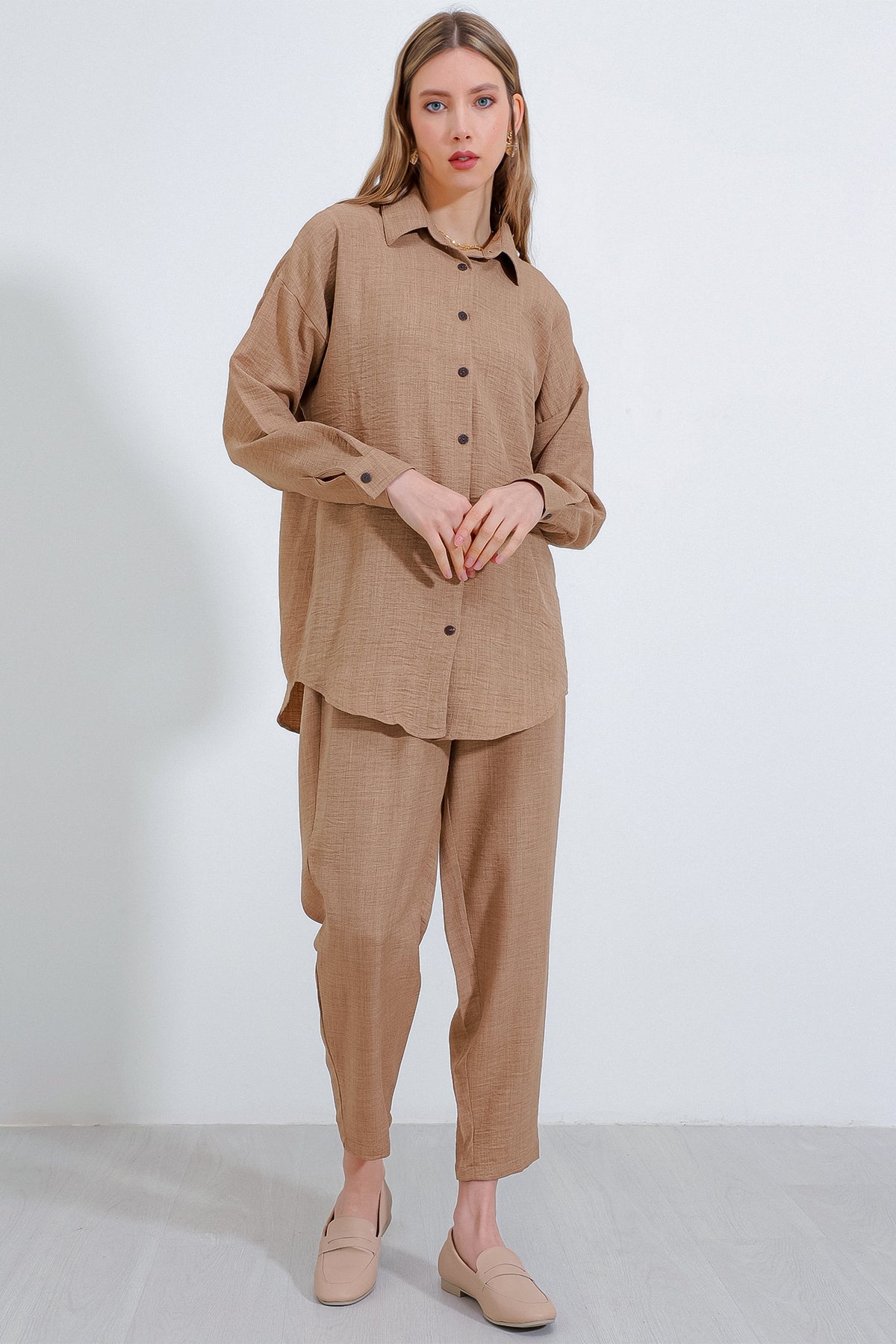 Camel Women Top and Bottom Set