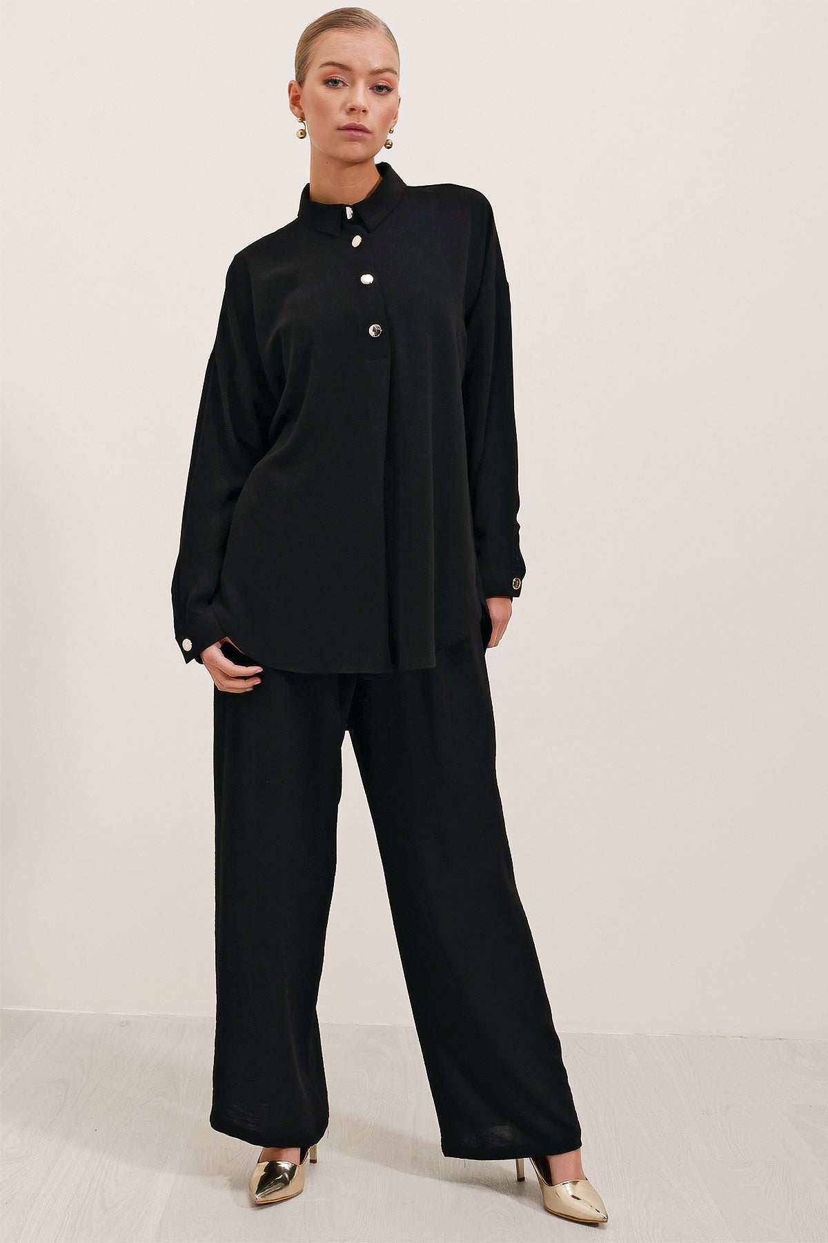 Black Women Top and Bottom Set