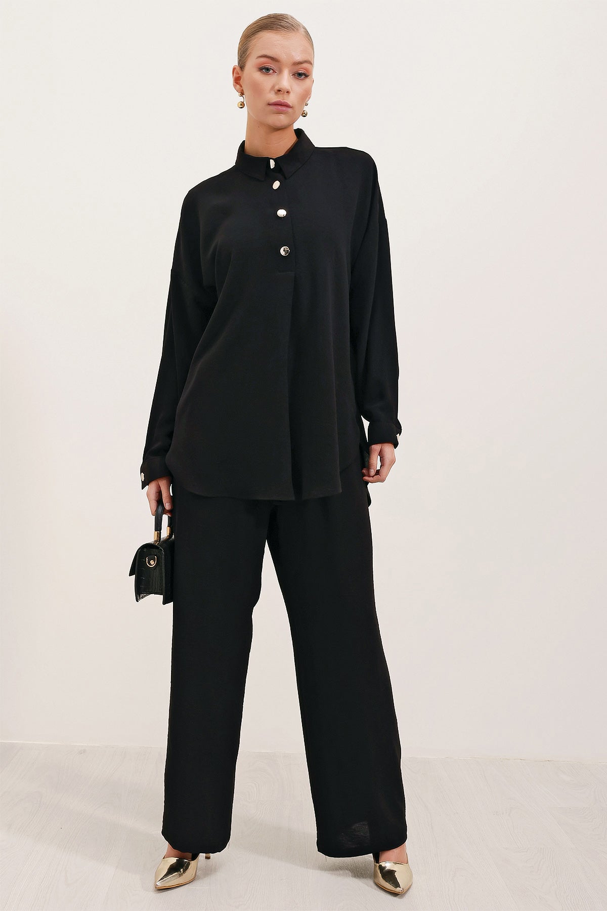 Black Women Top and Bottom Set