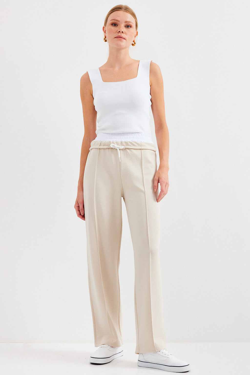 Cream Women Pants