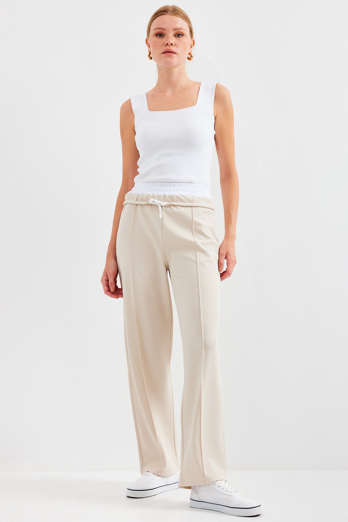 Cream Women Pants