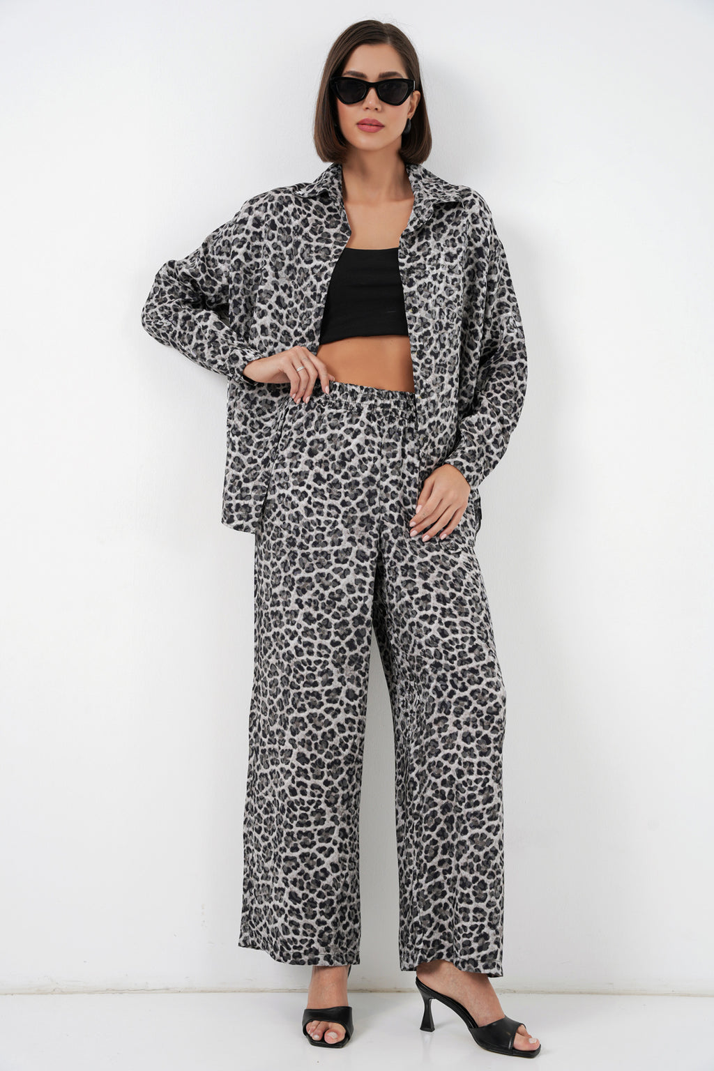 Anthracite Women Top and Bottom Set