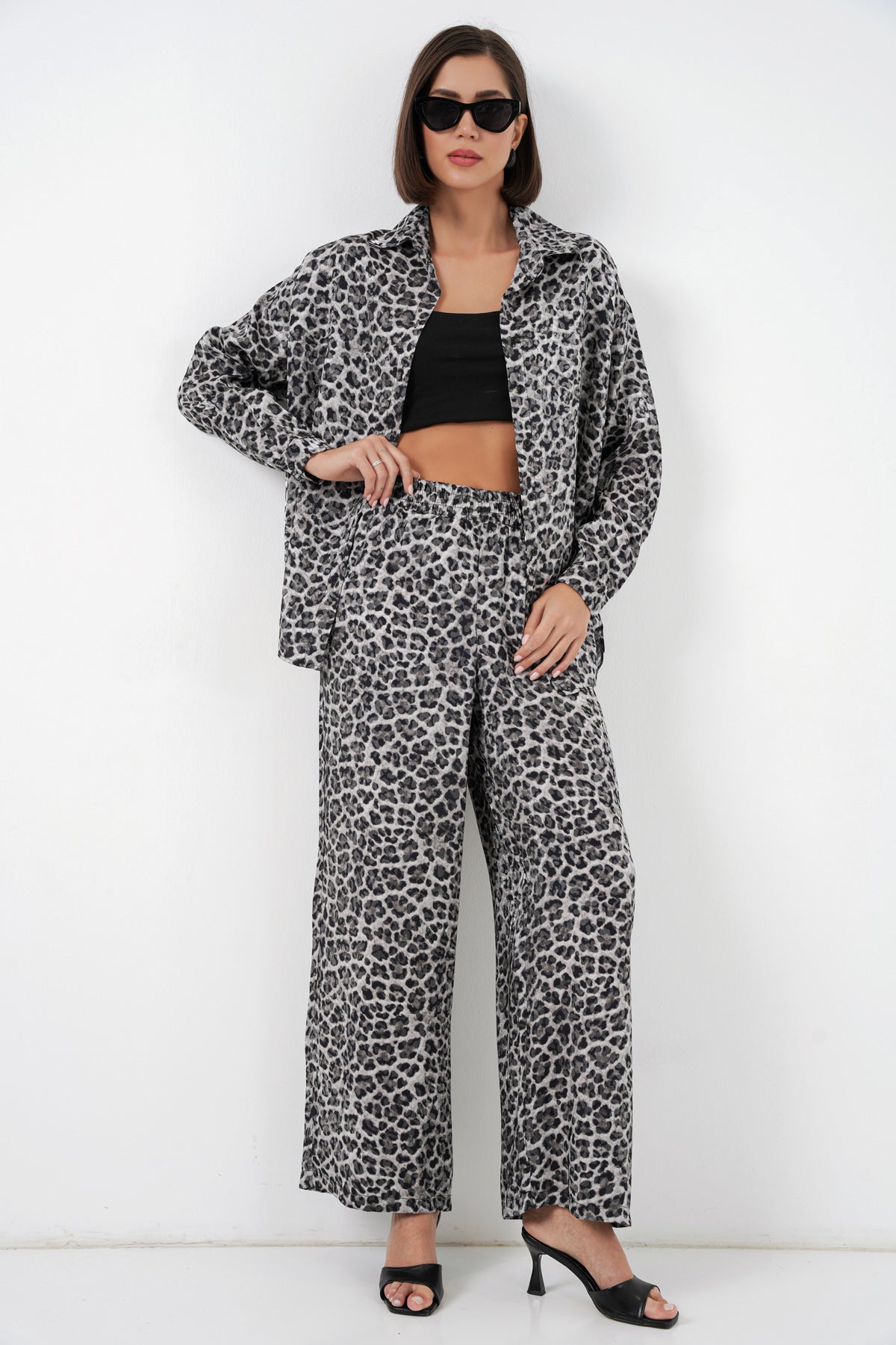 Anthracite Women Top and Bottom Set