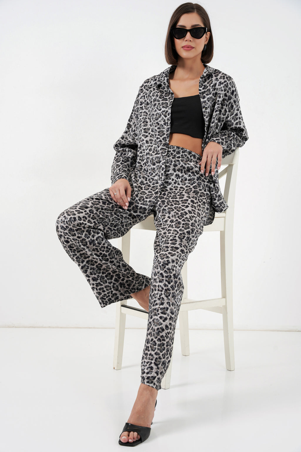 Anthracite Women Top and Bottom Set