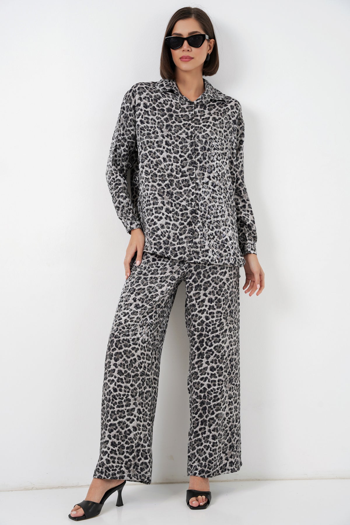 Anthracite Women Top and Bottom Set