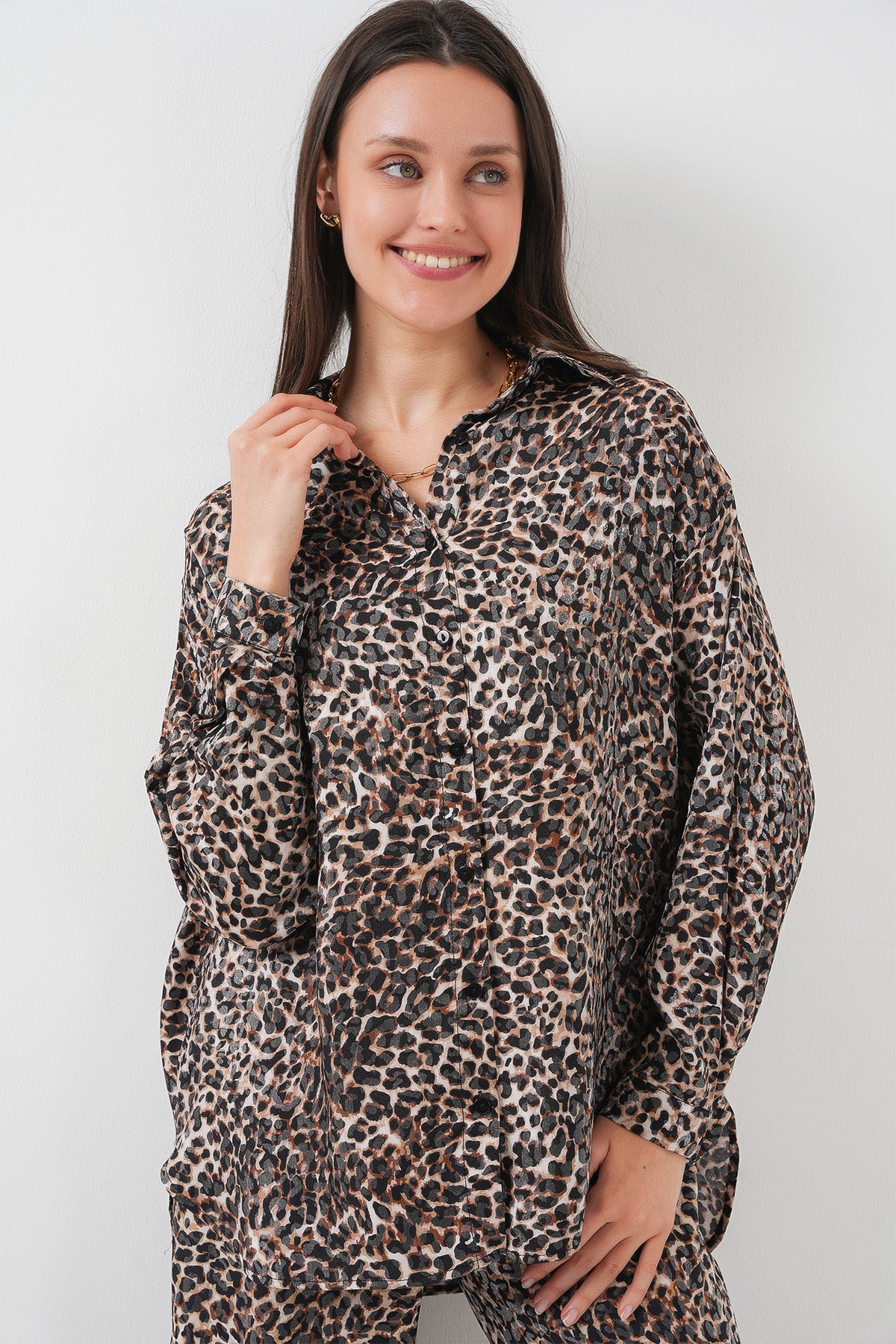 Brown Women Top and Bottom Set