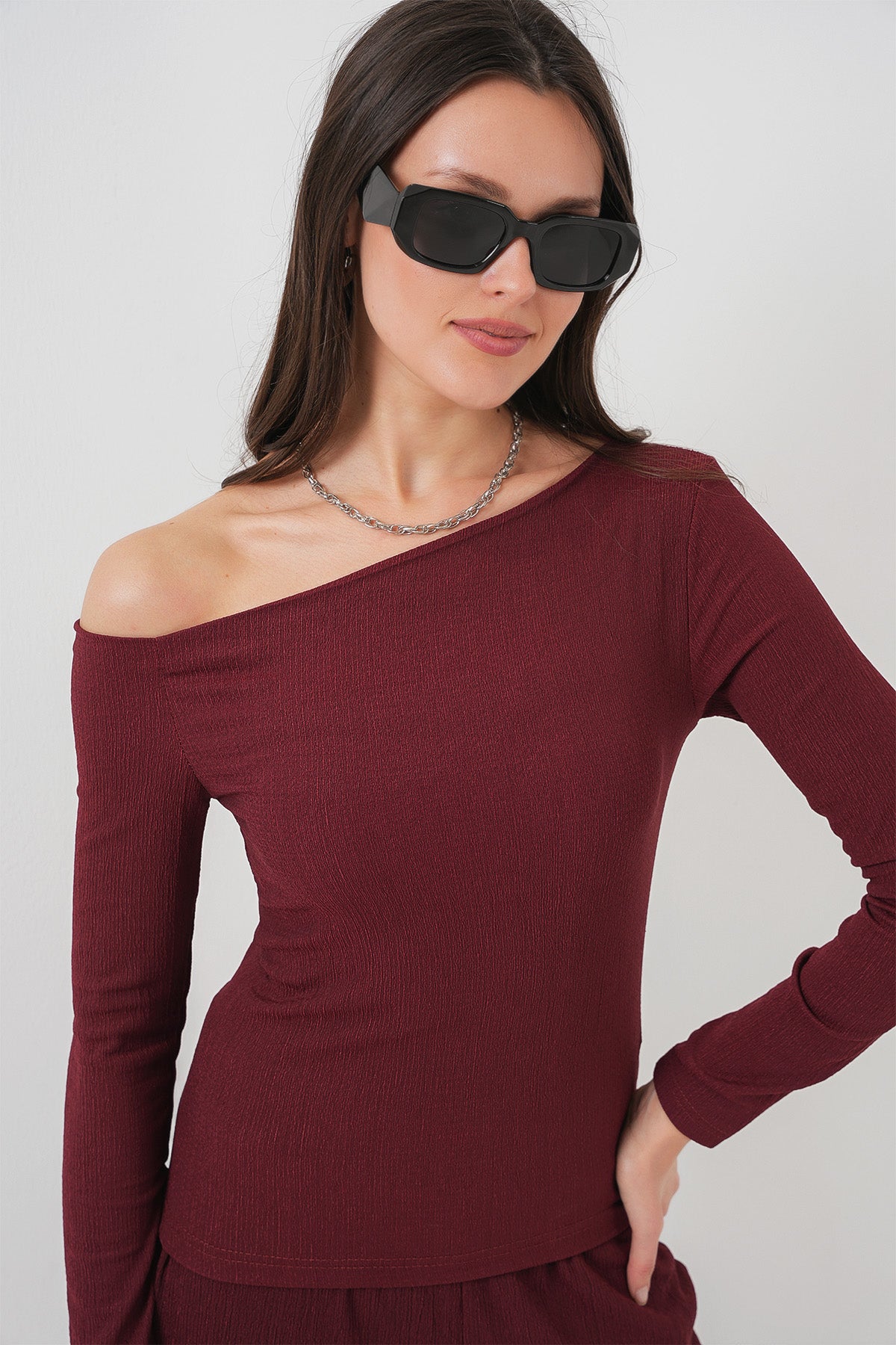 Burgundy Women Top and Bottom Set