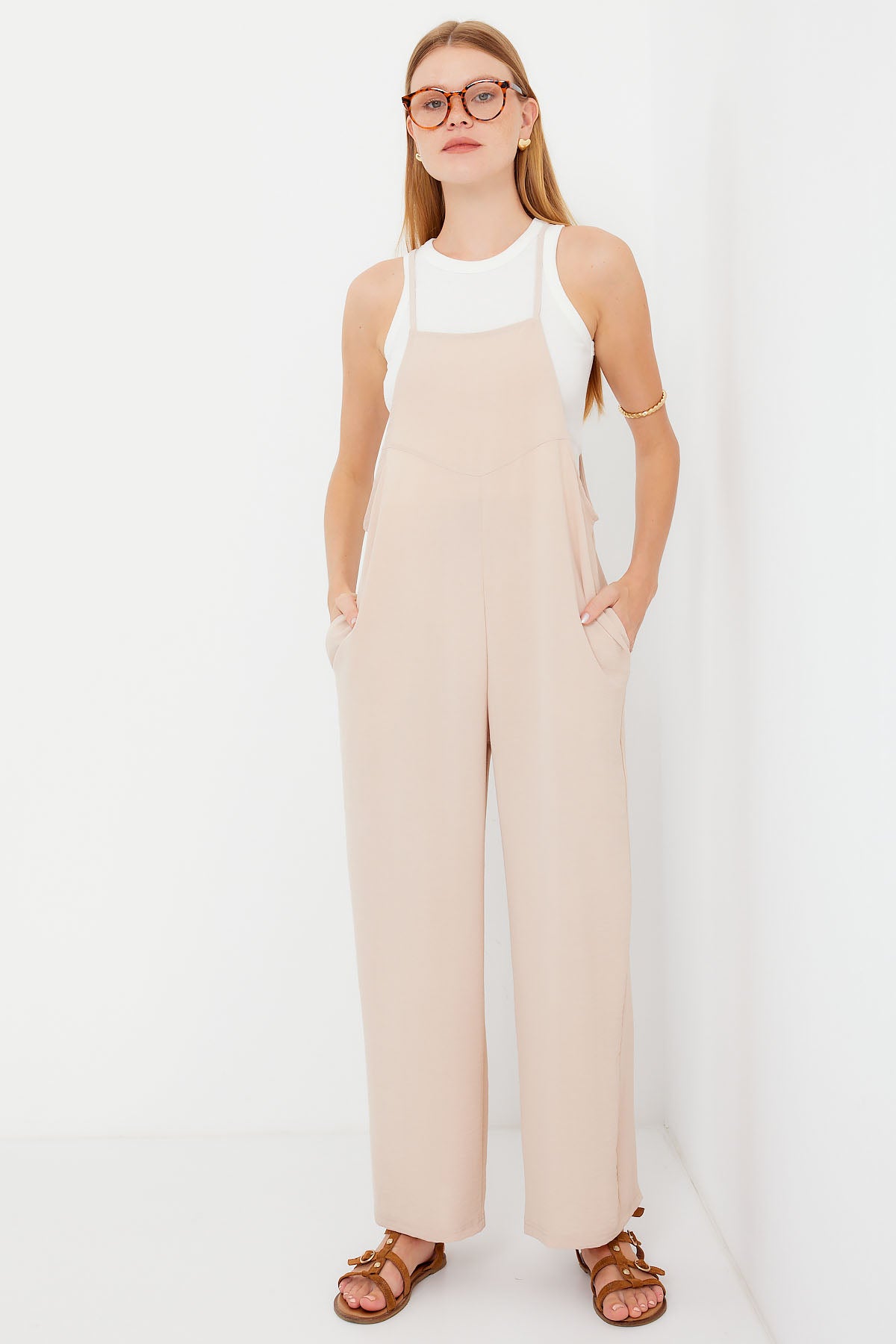 Cream Women Overalls