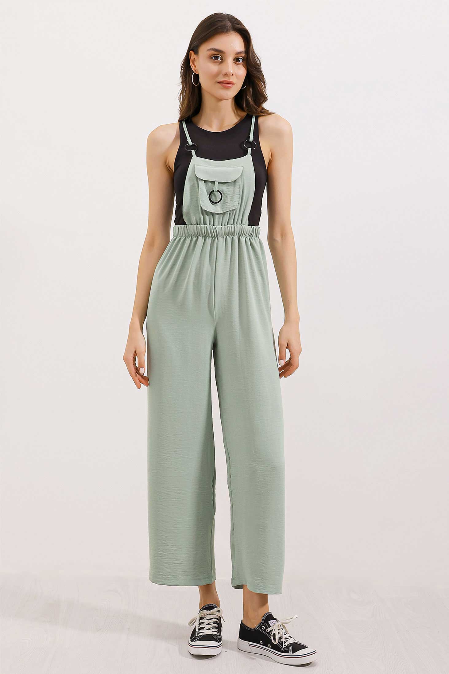 green Women Overalls