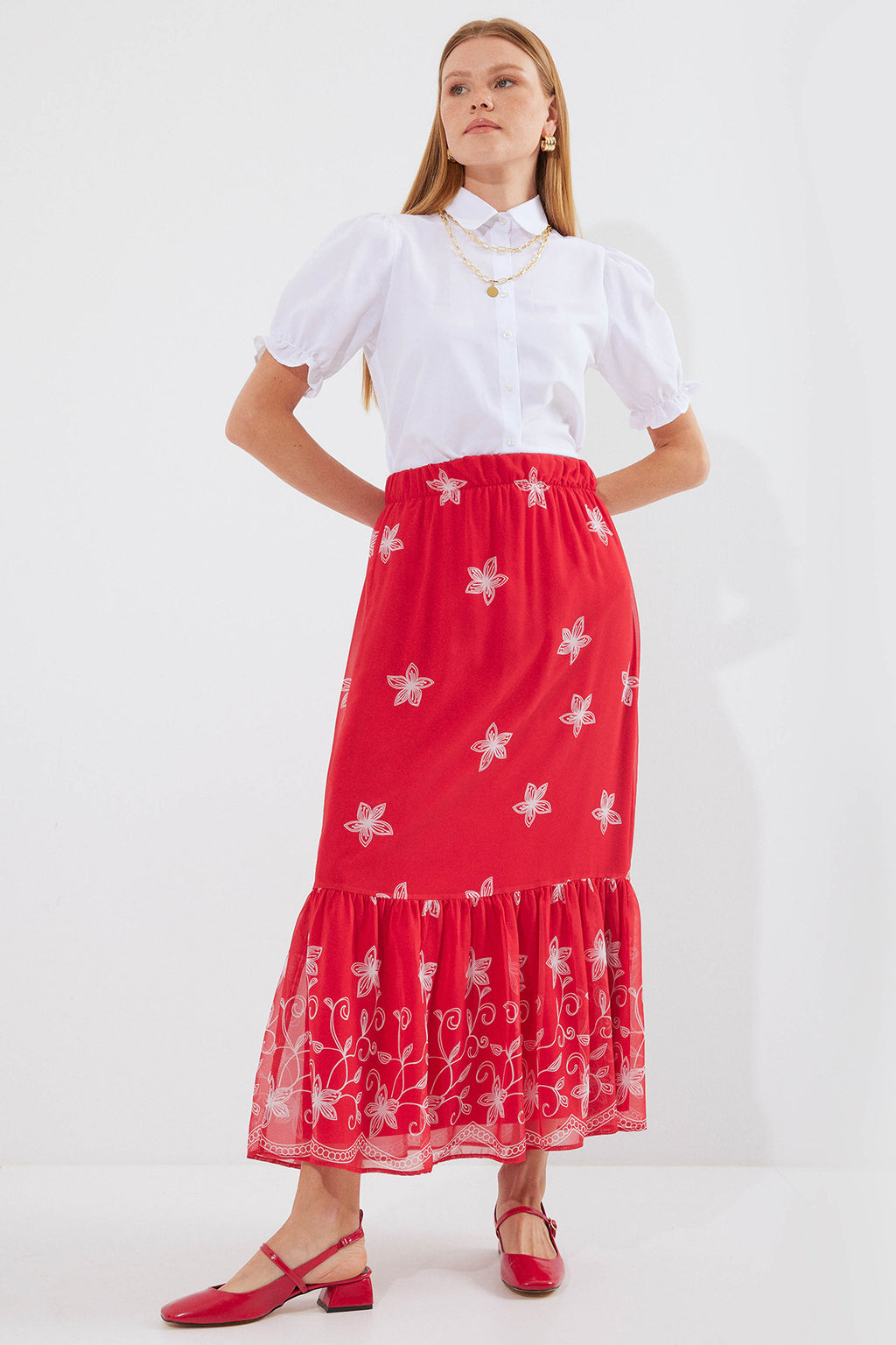 Red Women Skirt