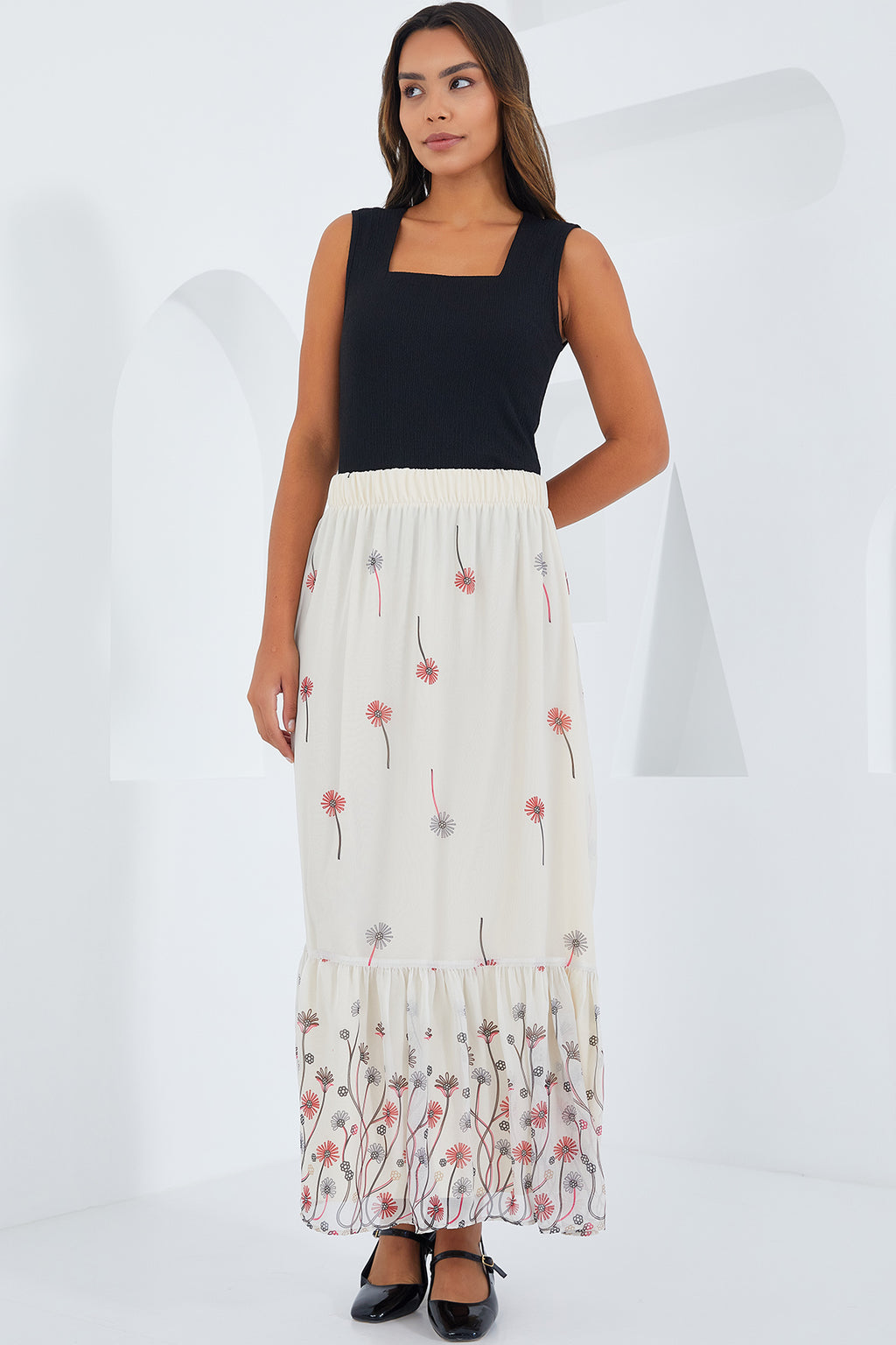 Ecru Women Skirt
