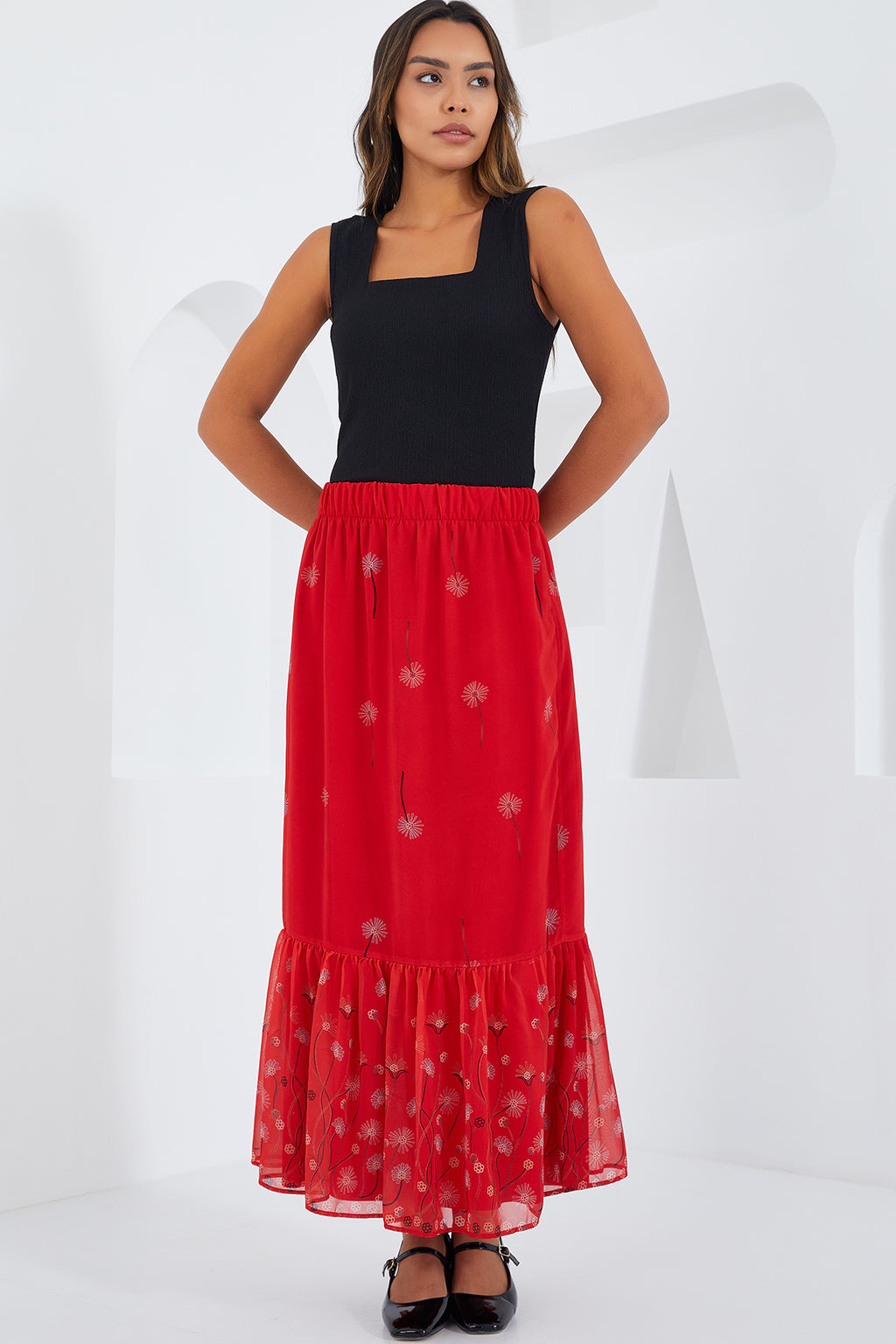 Red Women Skirt