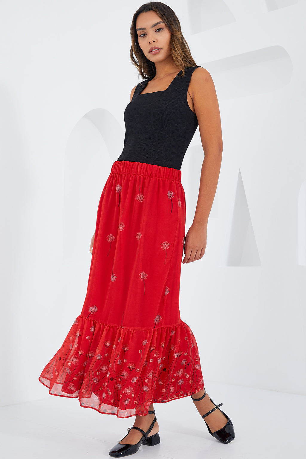 Red Women Skirt