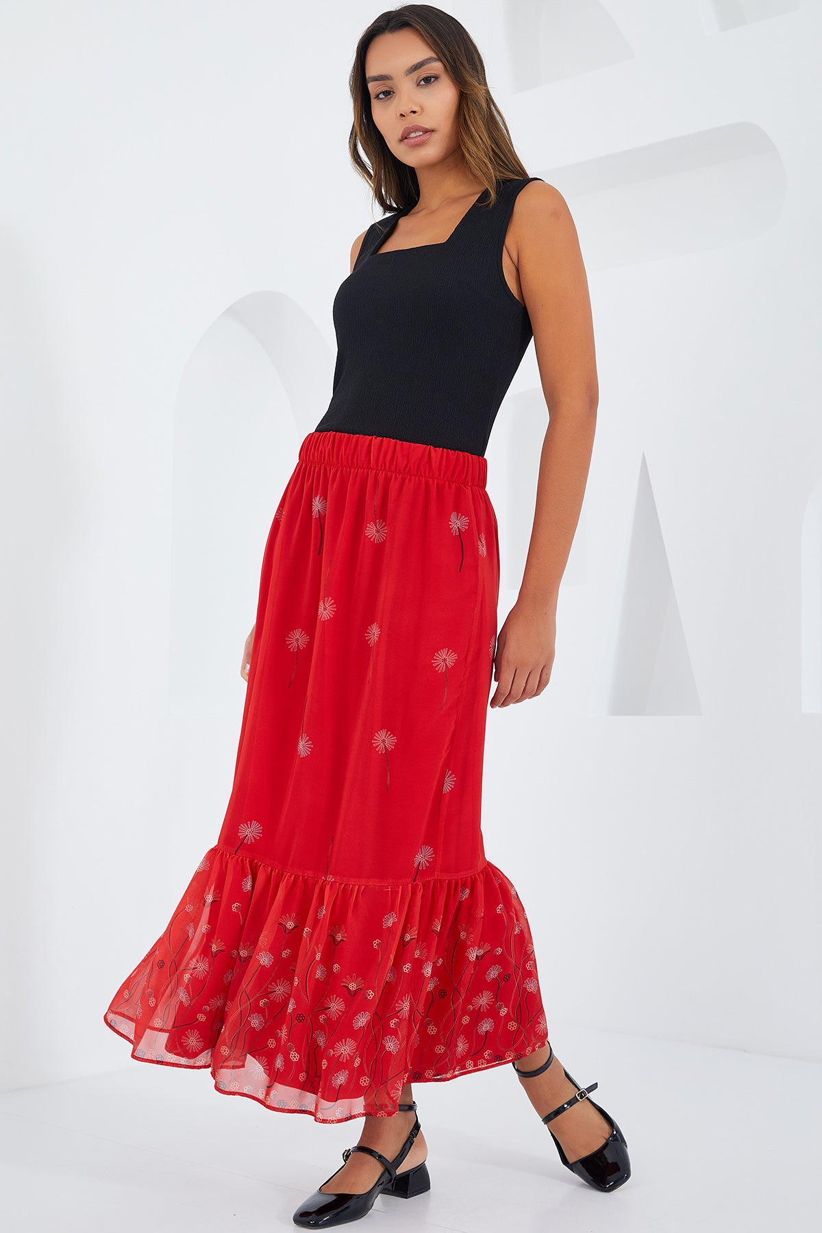 Red Women Skirt