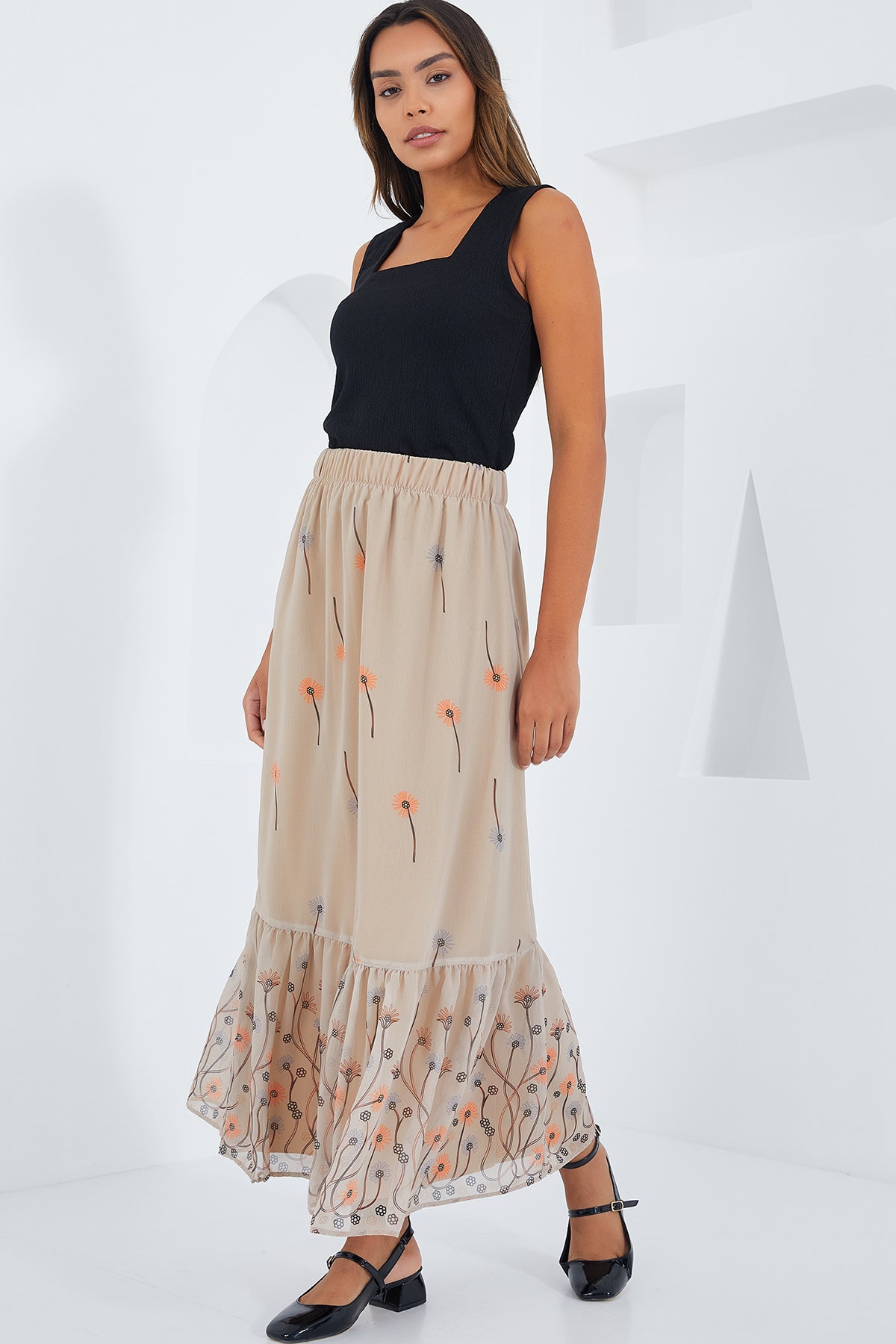 Cream Women Skirt