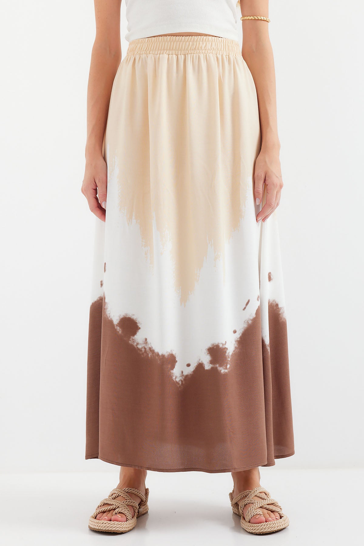 Beige Women Skirt