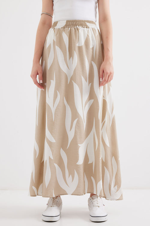 Beige Women Skirt