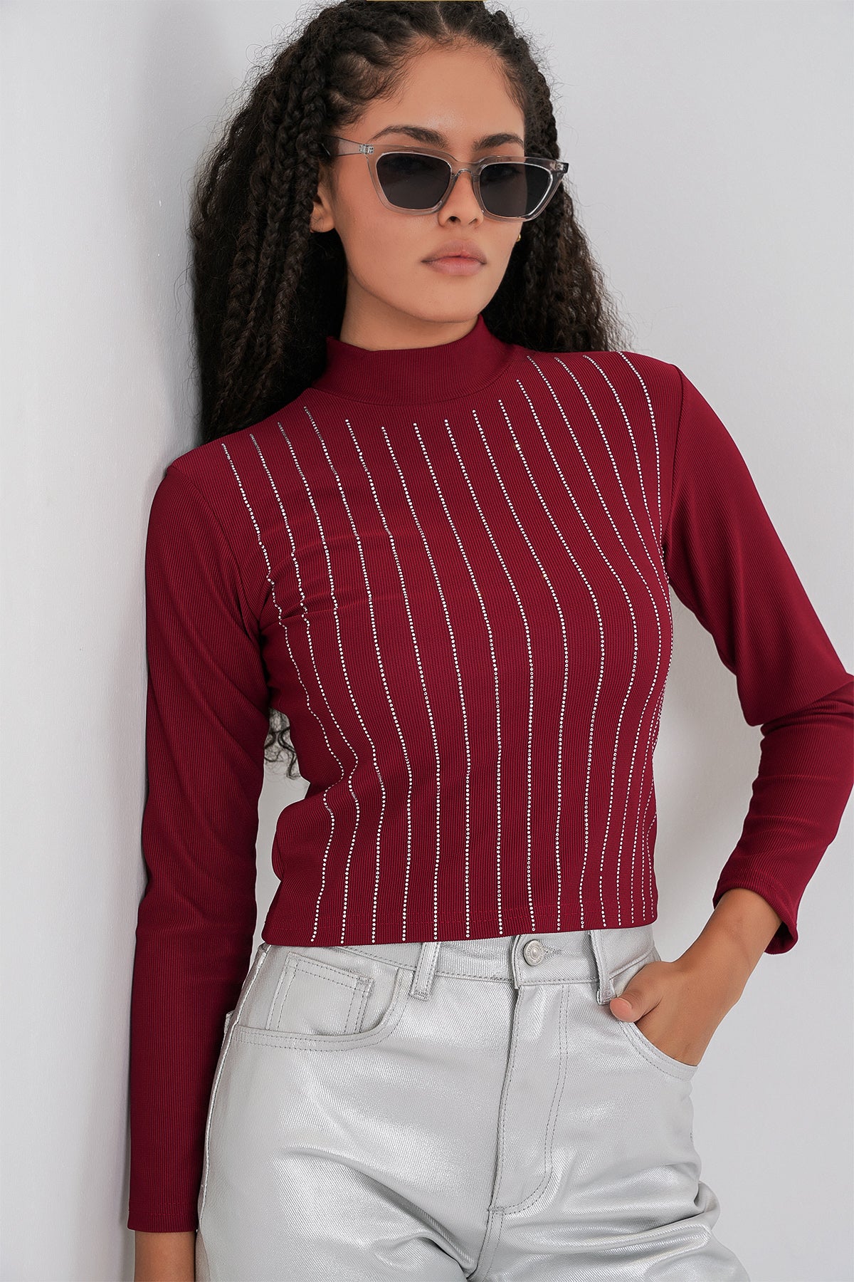 Burgundy Women Blouse