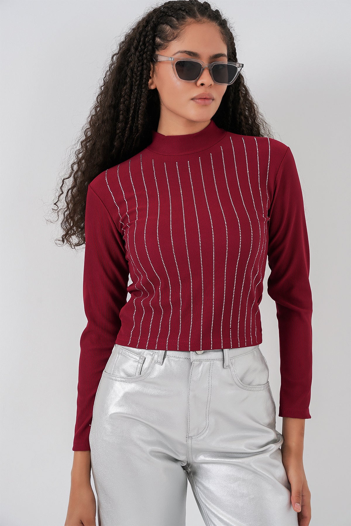 Burgundy Women Blouse
