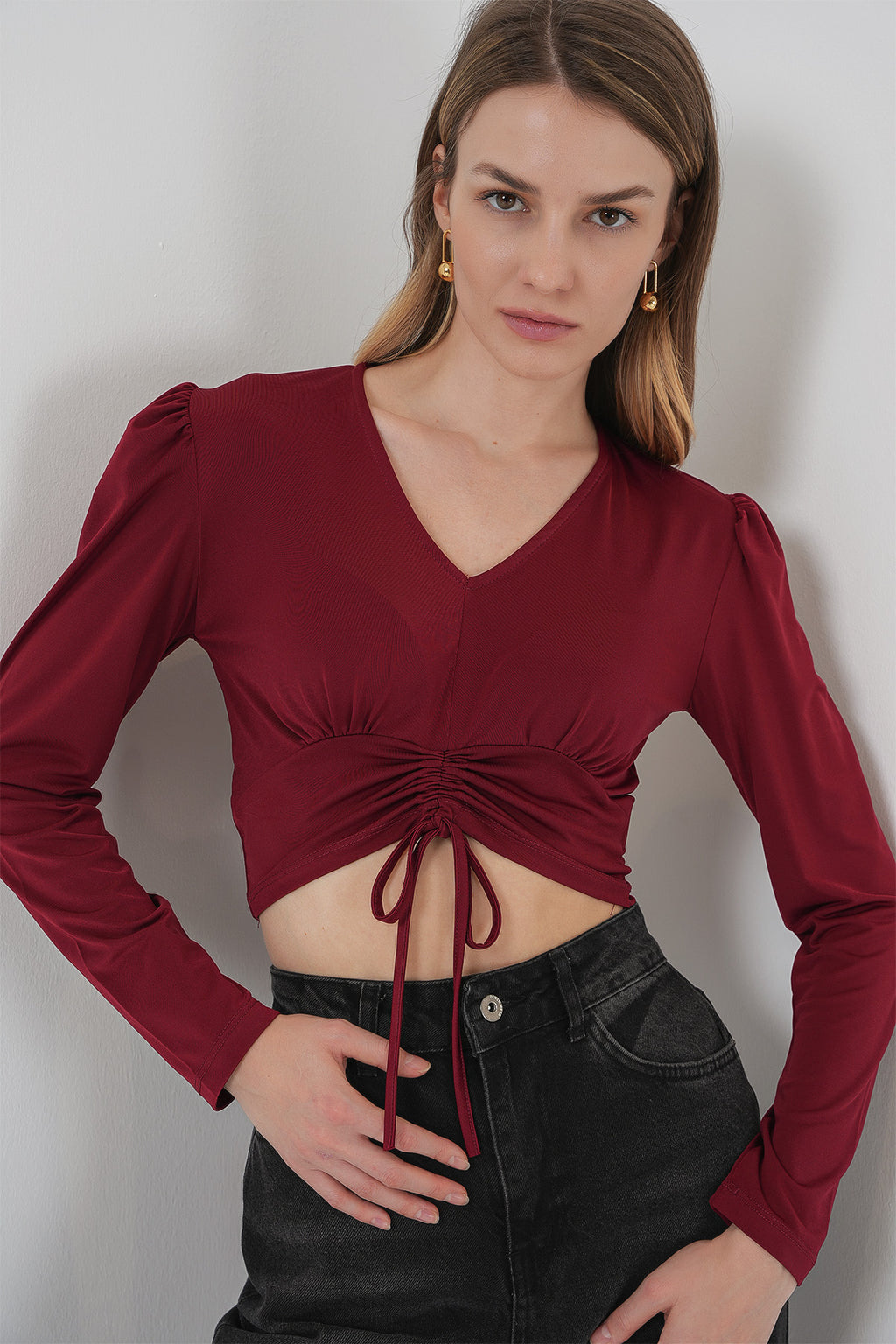 Burgundy Women Blouse