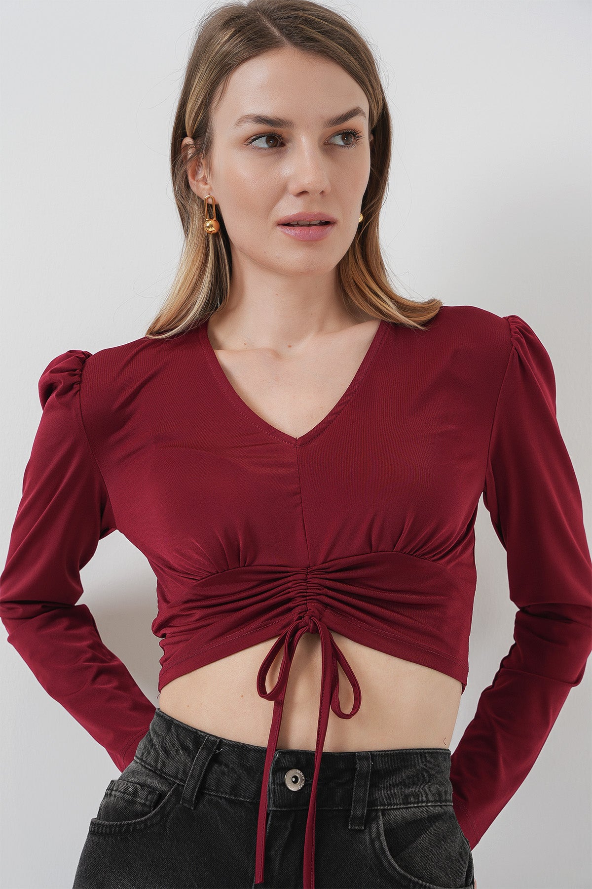 Burgundy Women Blouse