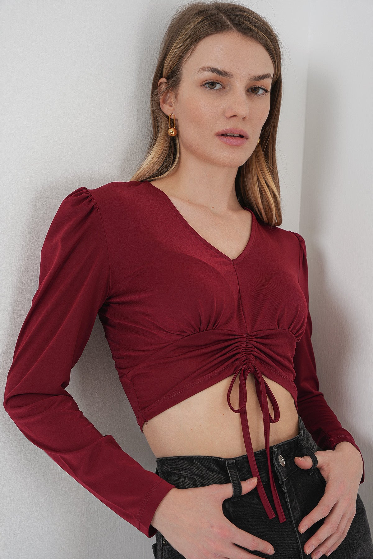 Burgundy Women Blouse
