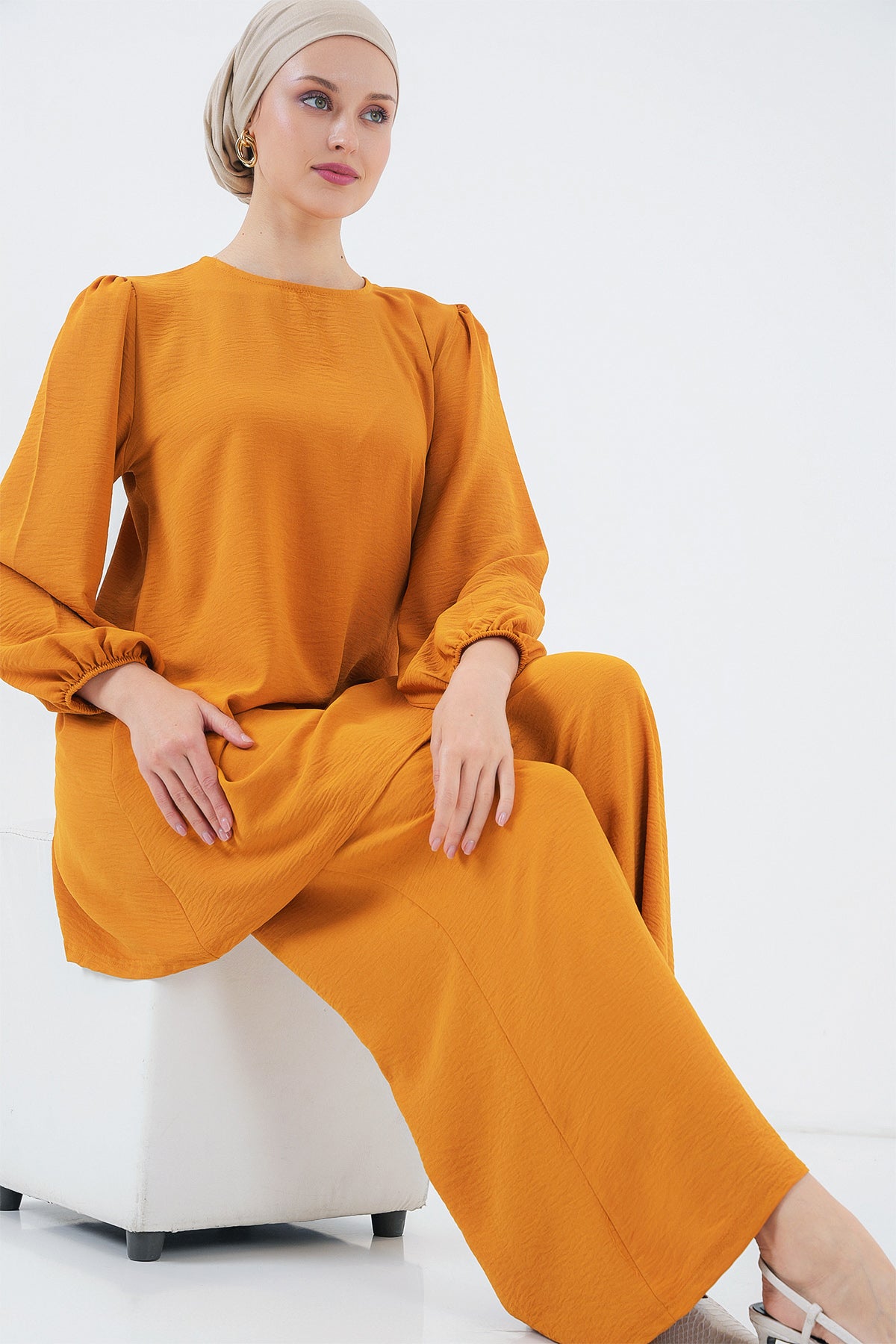 Mustard Women Top and Bottom Set