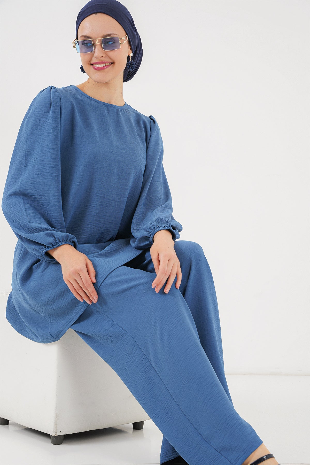 Indigo Women Top and Bottom Set