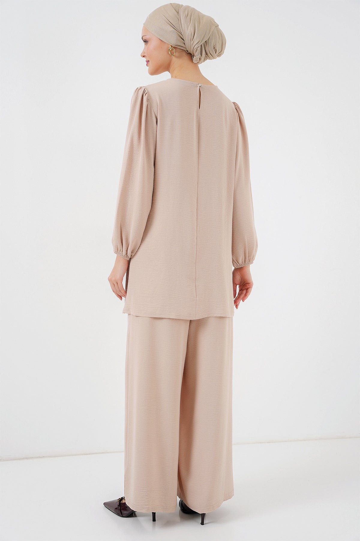 Cream Women Top and Bottom Set