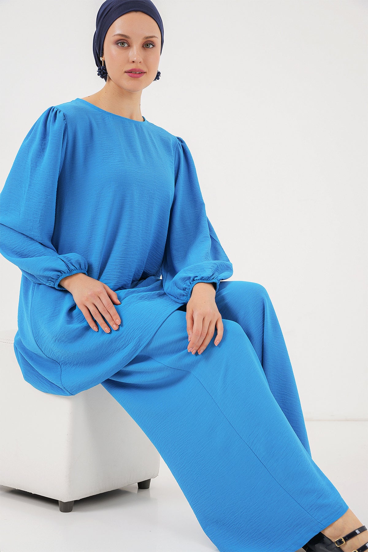 Blue Women Top and Bottom Set