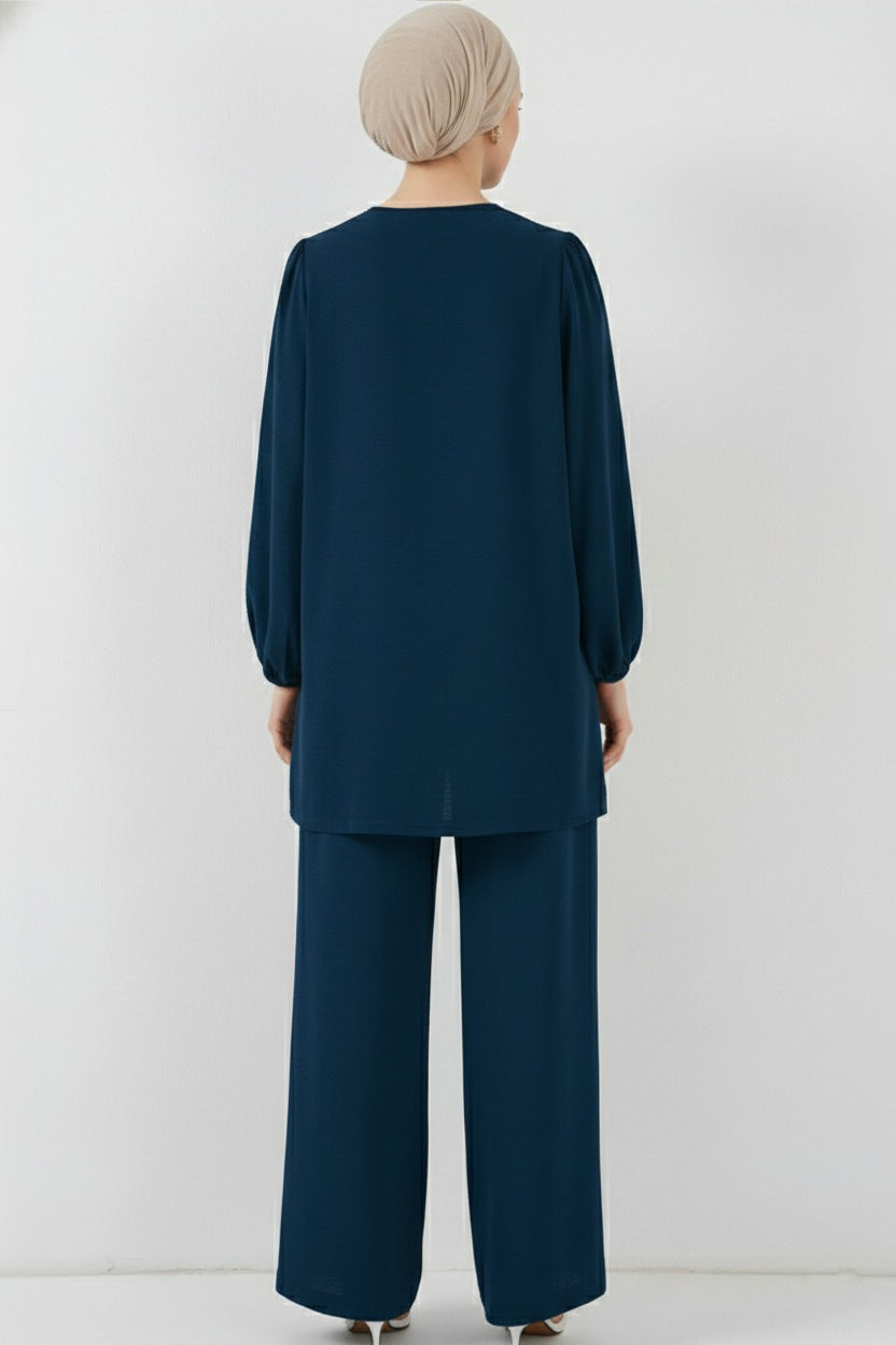 Oil Green Women Top and Bottom Set