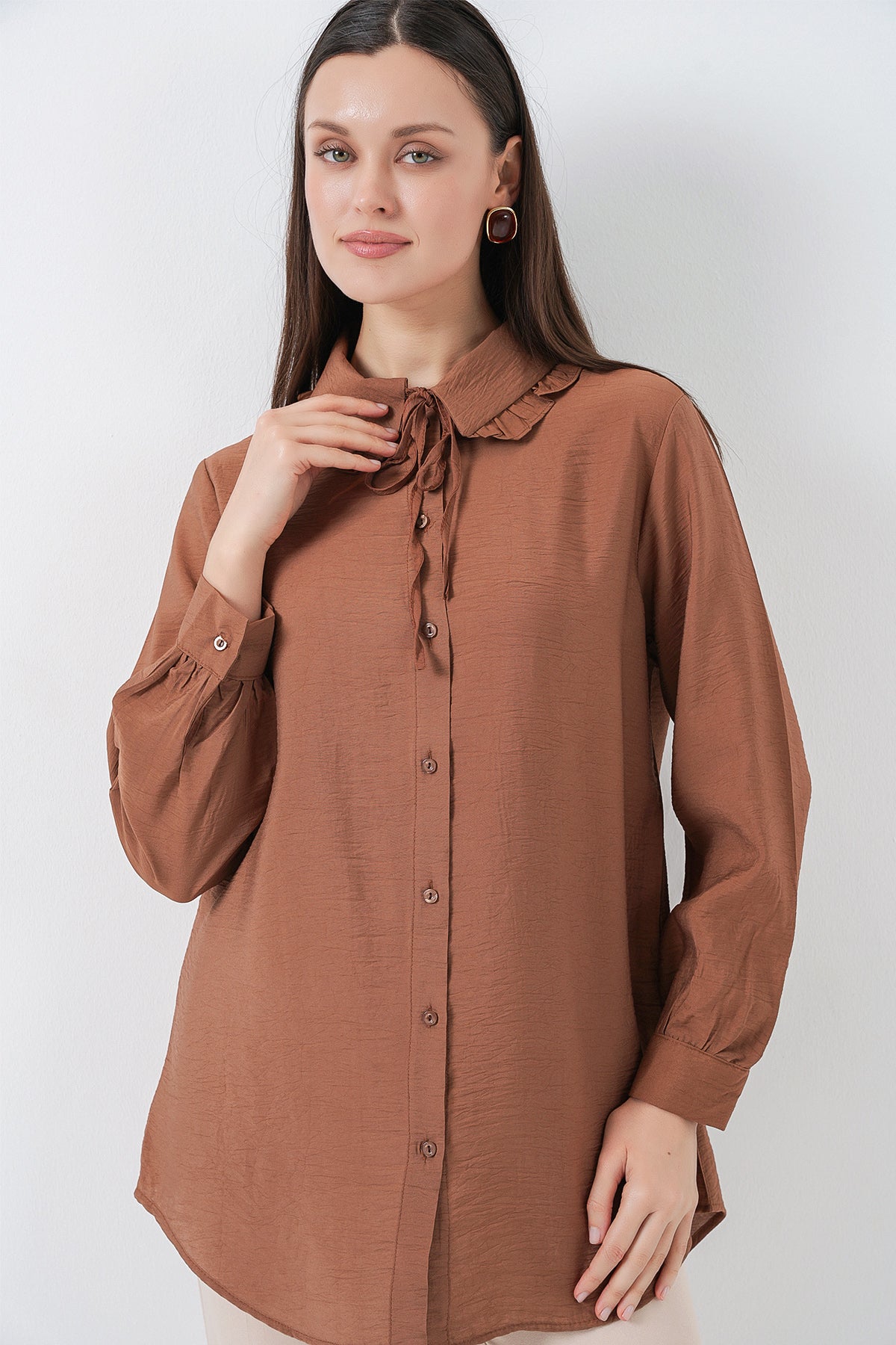 Milky Brown Women Tunic